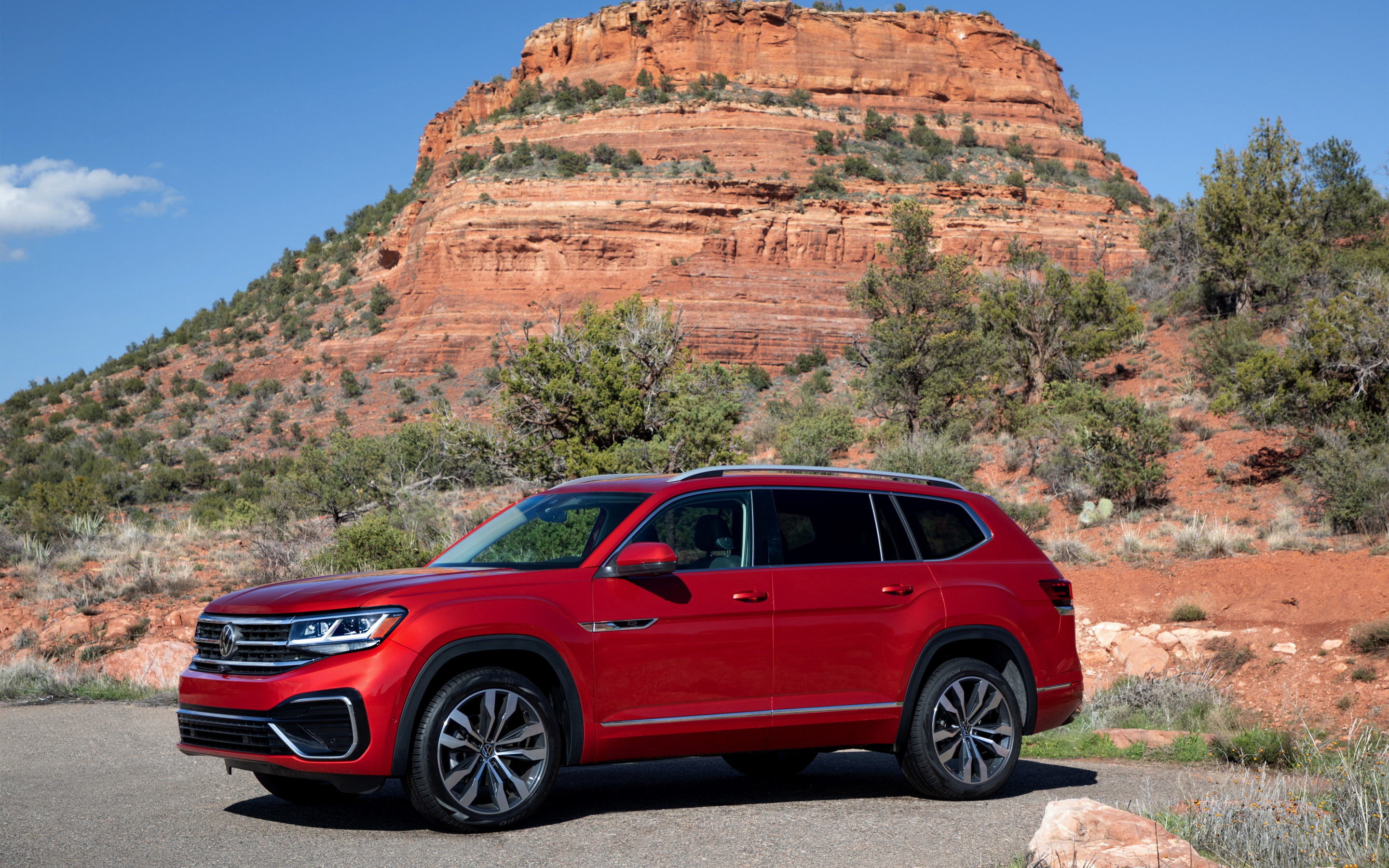 Volkswagen Atlas, 2020 SUV, New red Atlas, German cars, 2880x1800 HD Desktop