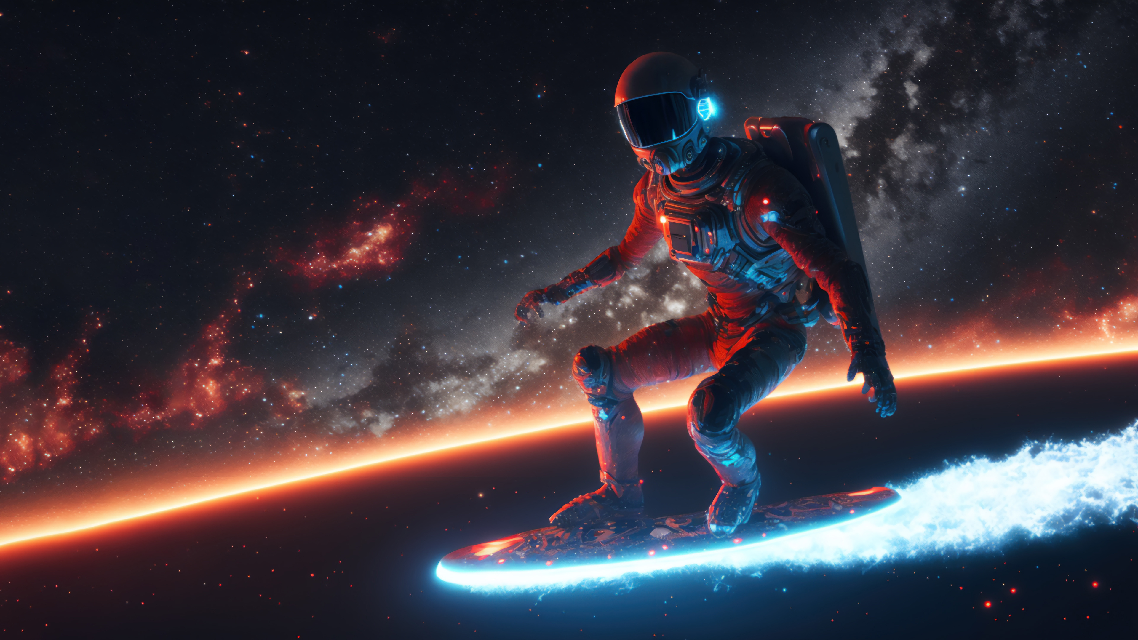 Space surfing, Cool Backgrounds Wallpaper, 3840x2160 4K Desktop