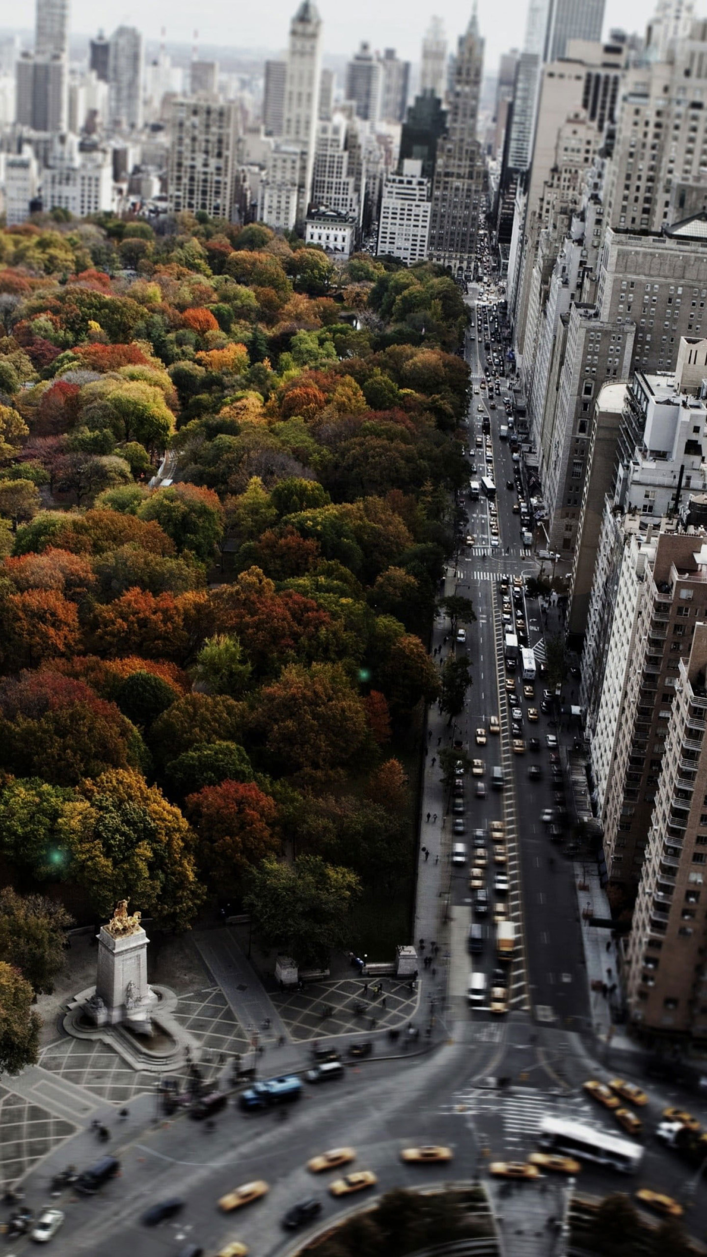 Central Park, Aerial view, Buildings, New York, 1440x2560 HD Phone