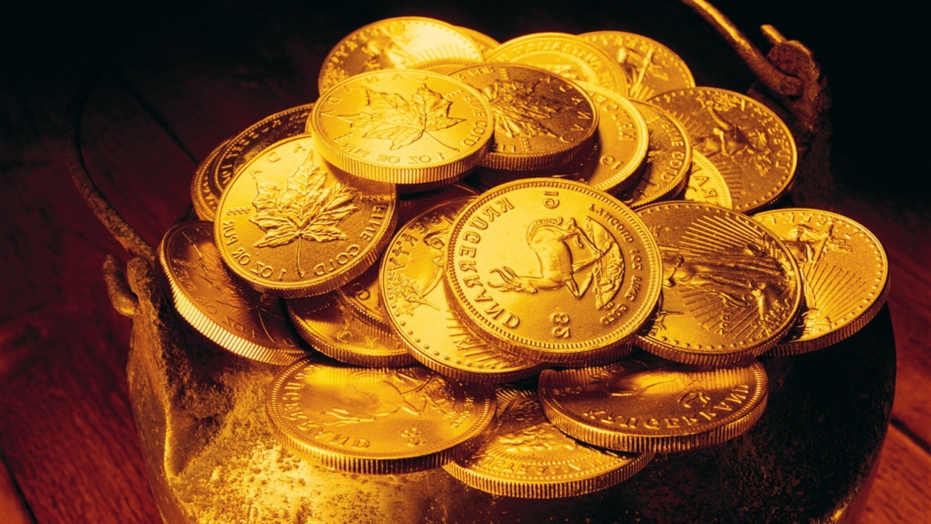 Krugerrand, Gold Coins Wallpaper, 1920x1080 Full HD Desktop