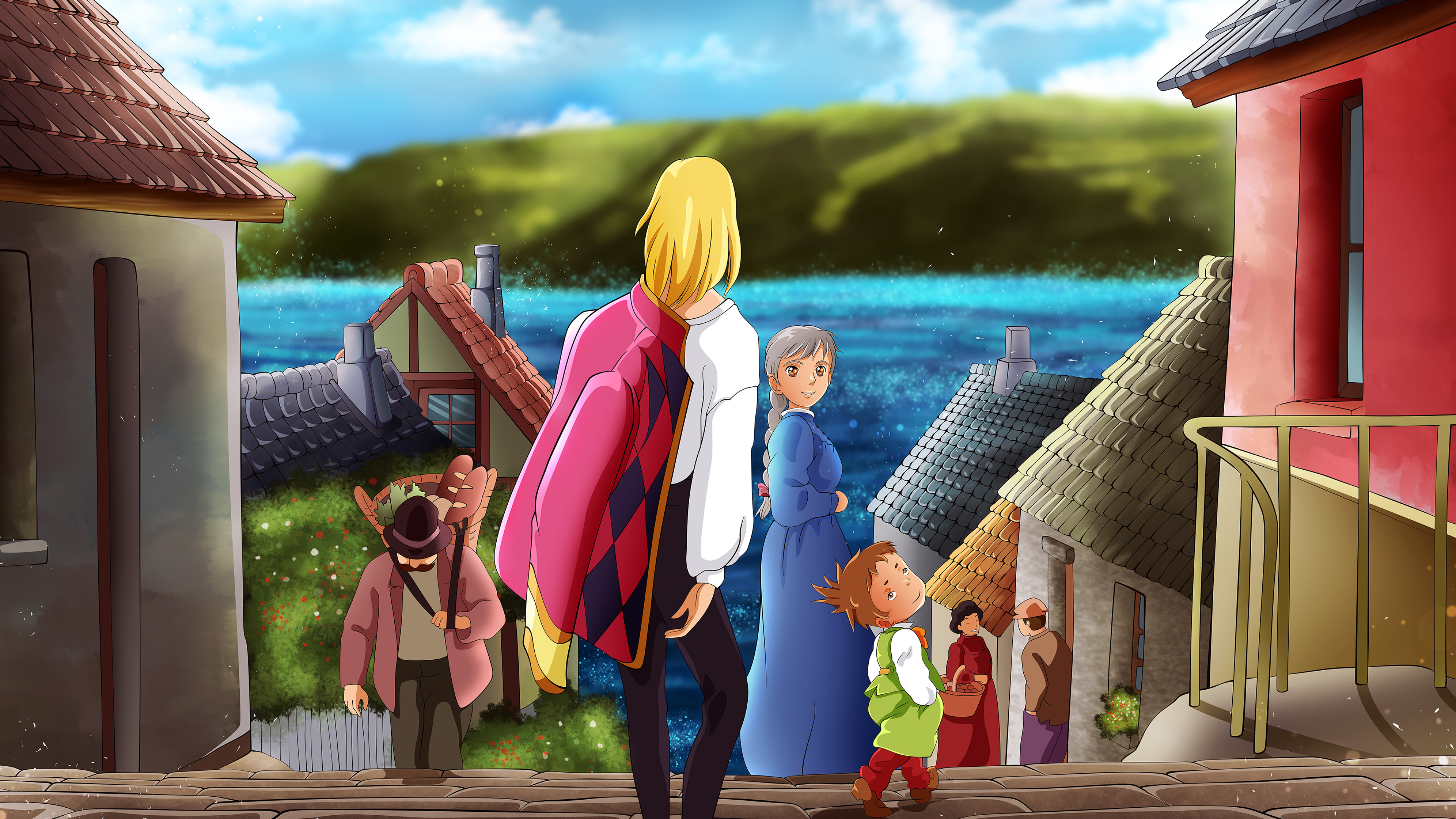 Howl's Moving Castle, Wallpaper, Porthaven Minitokyo, 3840x2160 4K Desktop