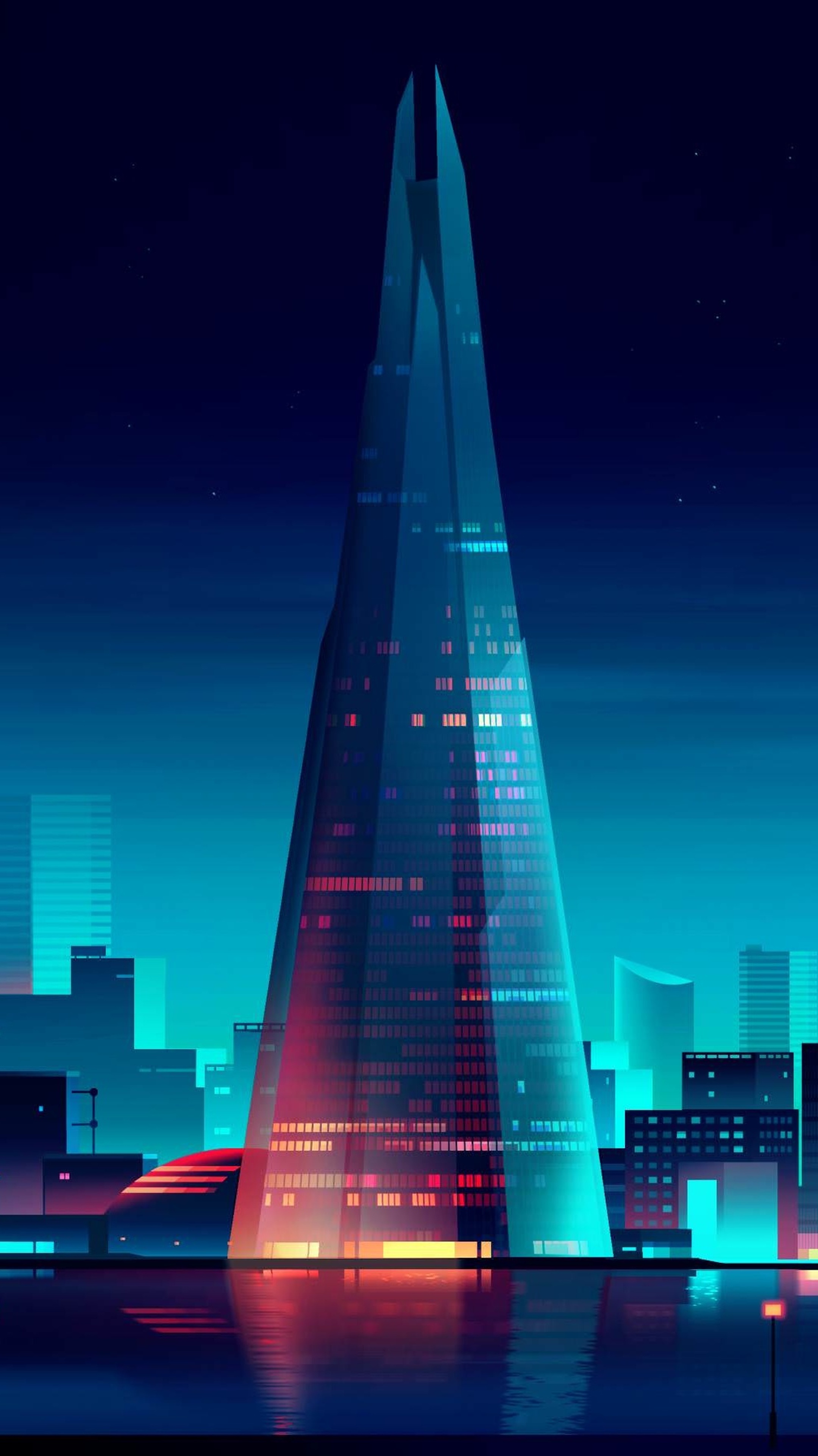 London city, Minimalist style, Xperia XZ, HD wallpapers, 2160x3840 4K Phone