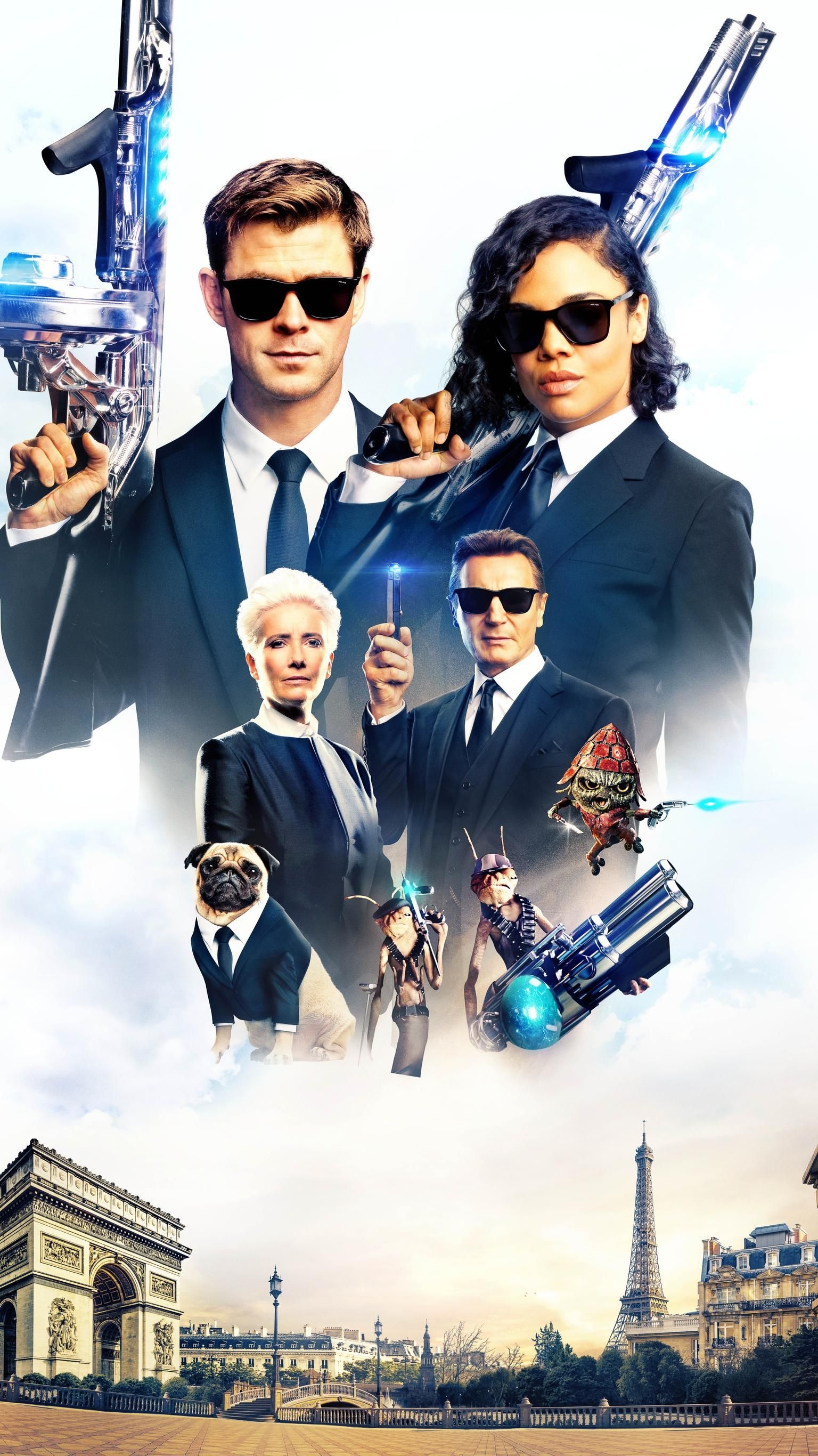 Men in Black International, Alien fighting team, Secret agents, Sci-fi action, 1540x2740 HD Phone