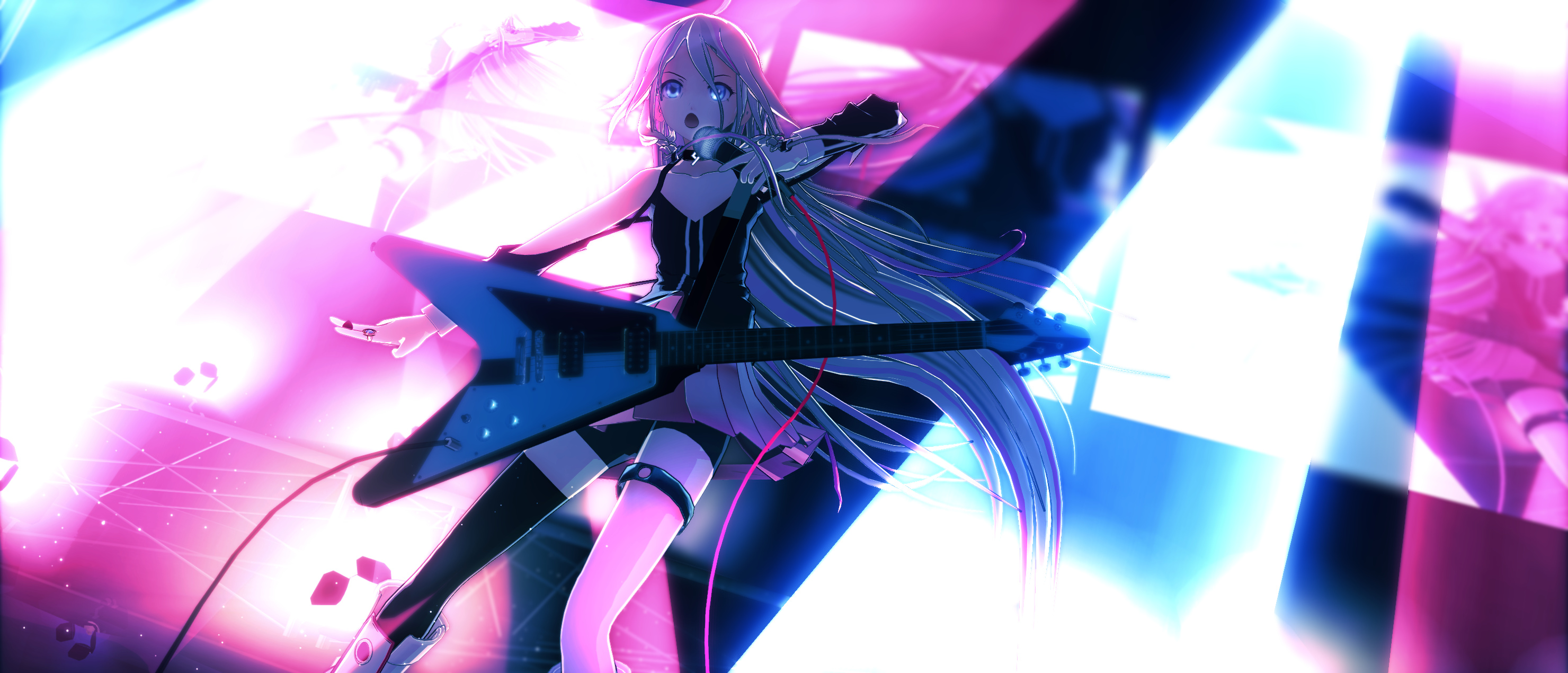 Performing, IA Vocaloid Wallpaper, 2960x1270 Dual Screen Desktop