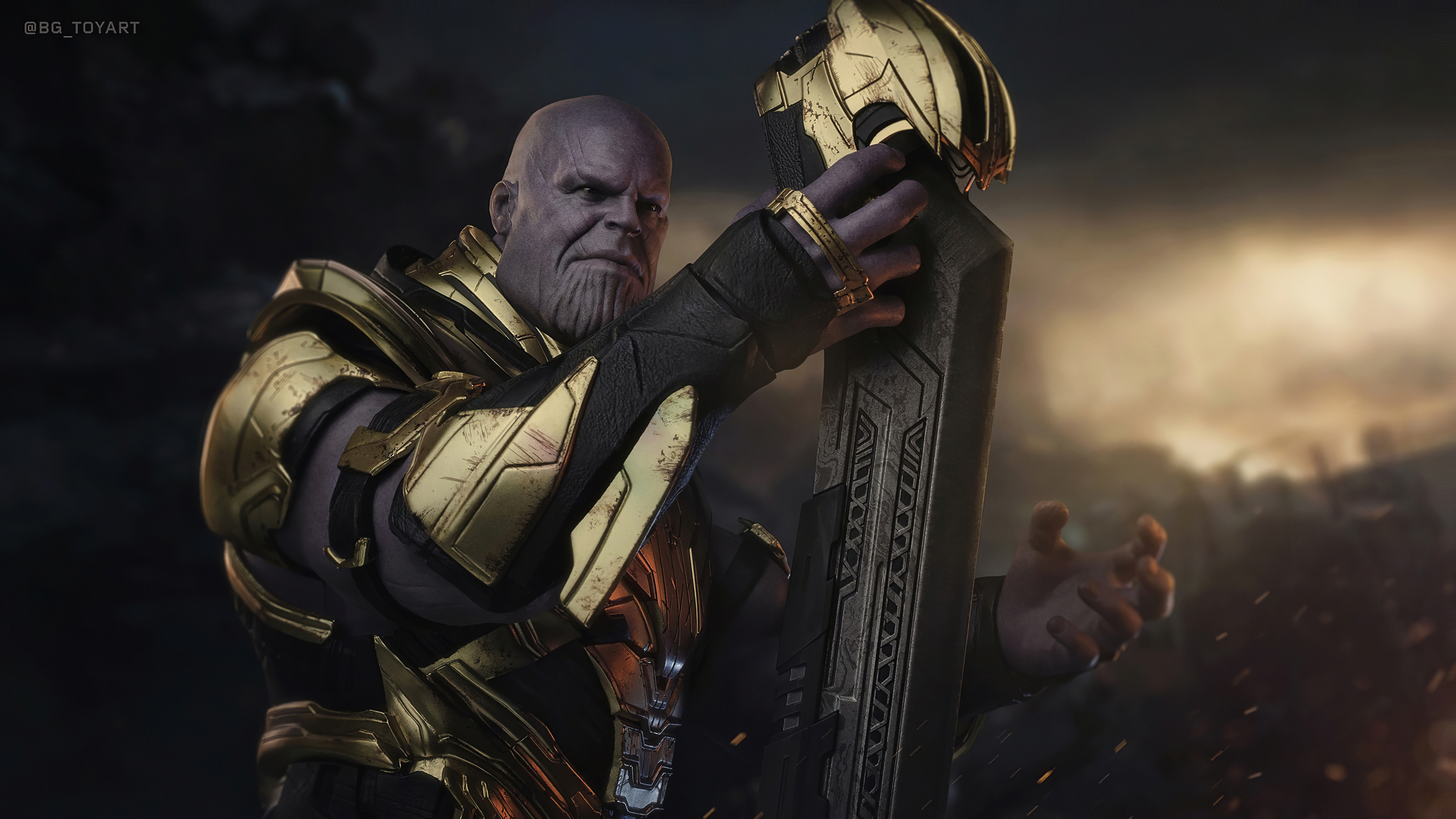 Thanos, 4K art wallpaper, Cosmic destruction, Marvel artwork, 3840x2160 4K Desktop