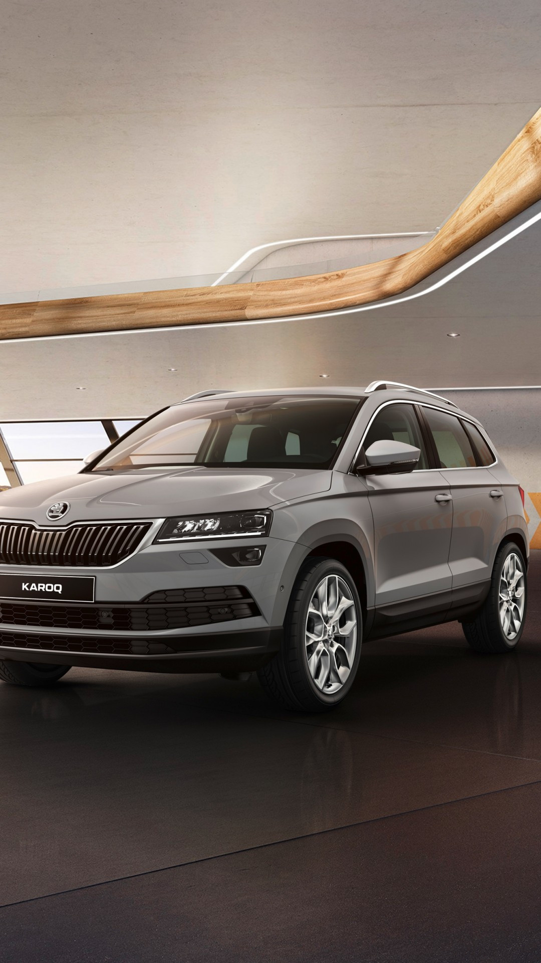 Skoda Karoq, Auto, Indoors, Luxury SUV, 1080x1920 Full HD Phone