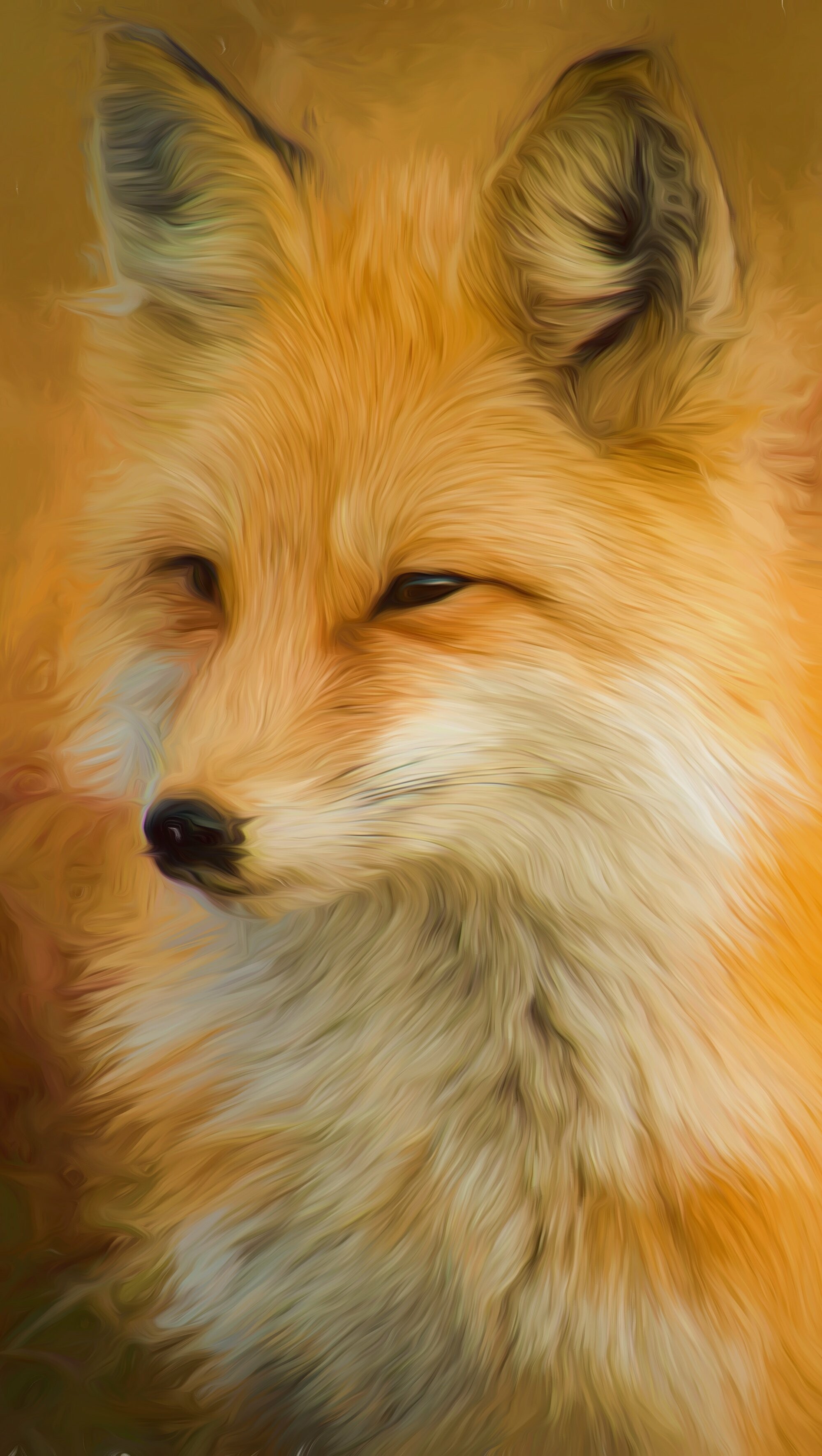 Drawing, Foxes Wallpaper, 2000x3550 HD Phone