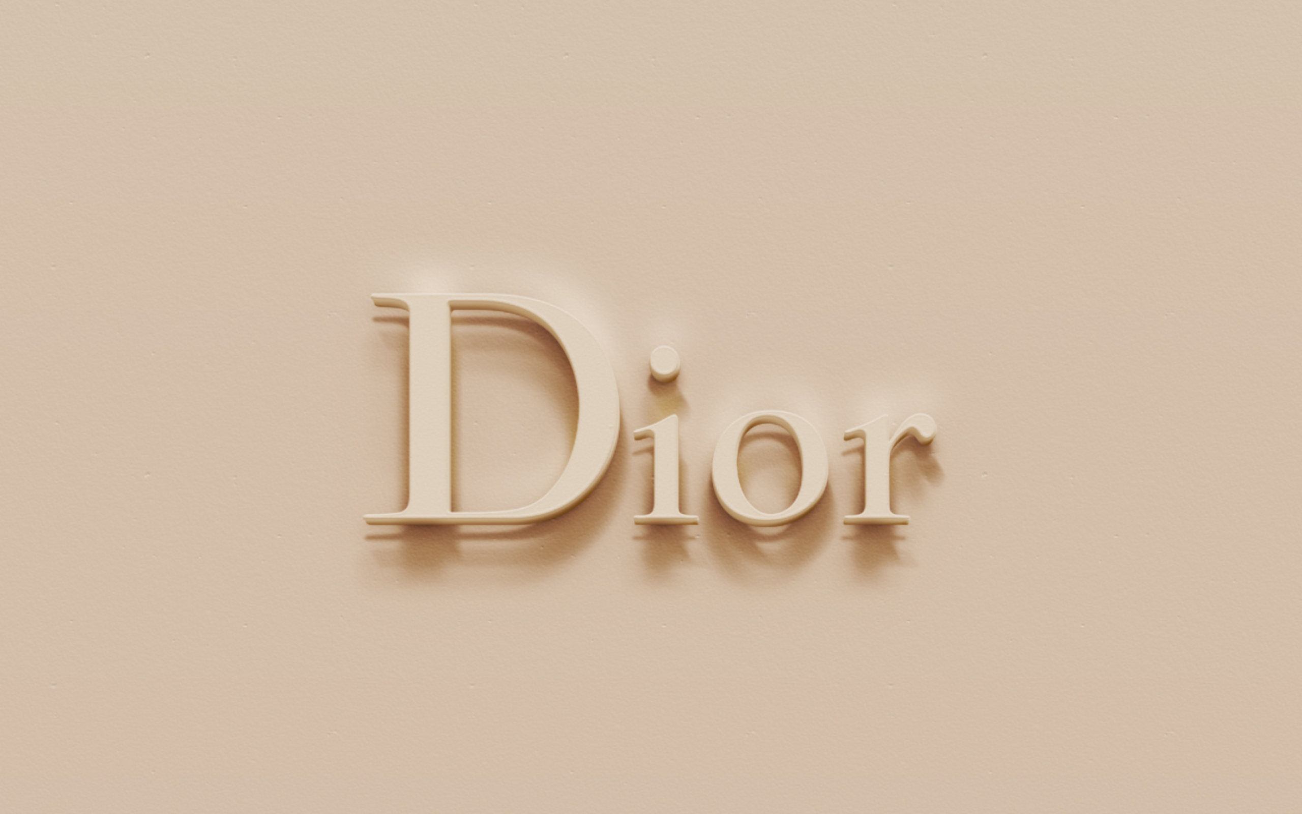 Dior logo, Brown plaster background, Graphic design, Artistic representation, 2560x1600 HD Desktop