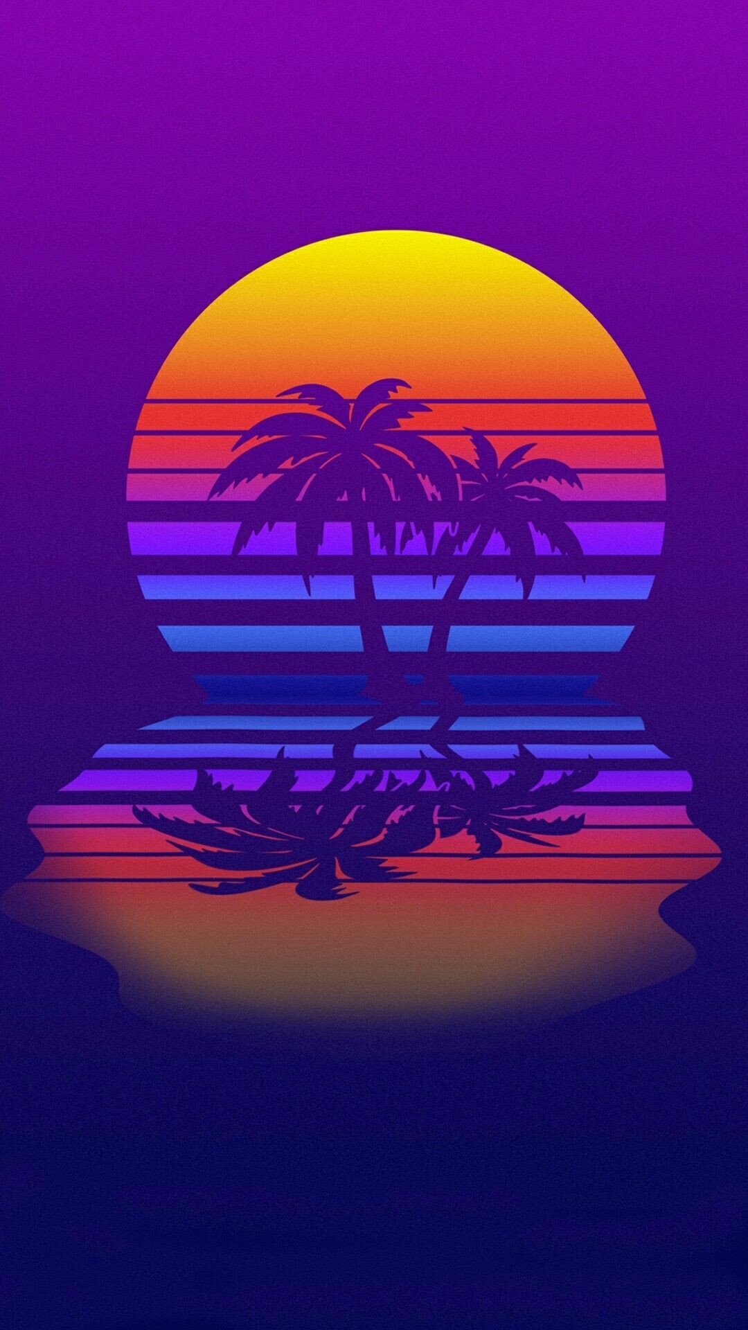 Palm Tree, Retrowave palm trees, Aesthetic, 1080x1920 Full HD Phone