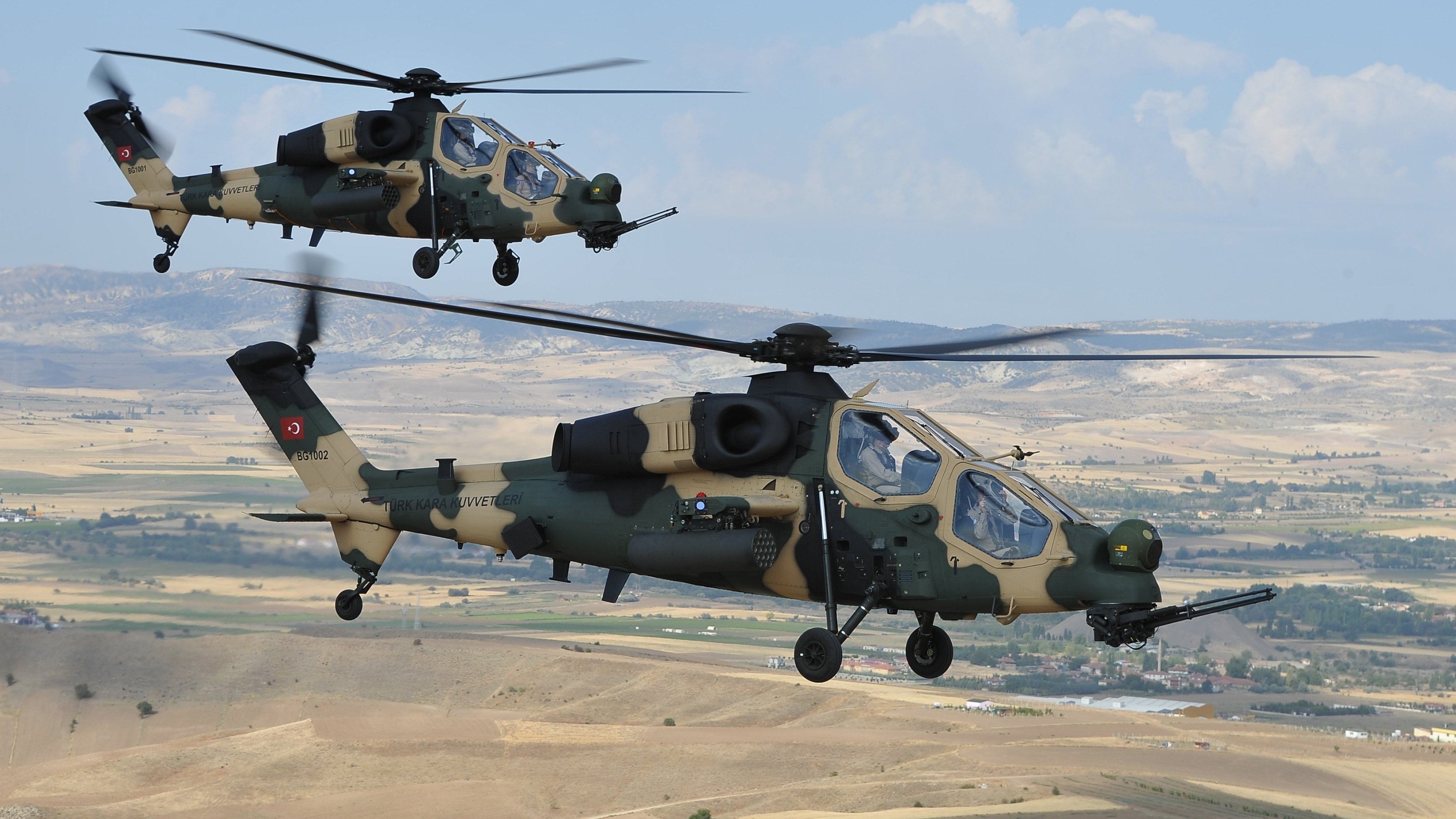 Wallpaper Agusta Westland T-129, AgustaWestland, attack helicopter, Turkish Aerospace Industries, Military #7921 3840x2160