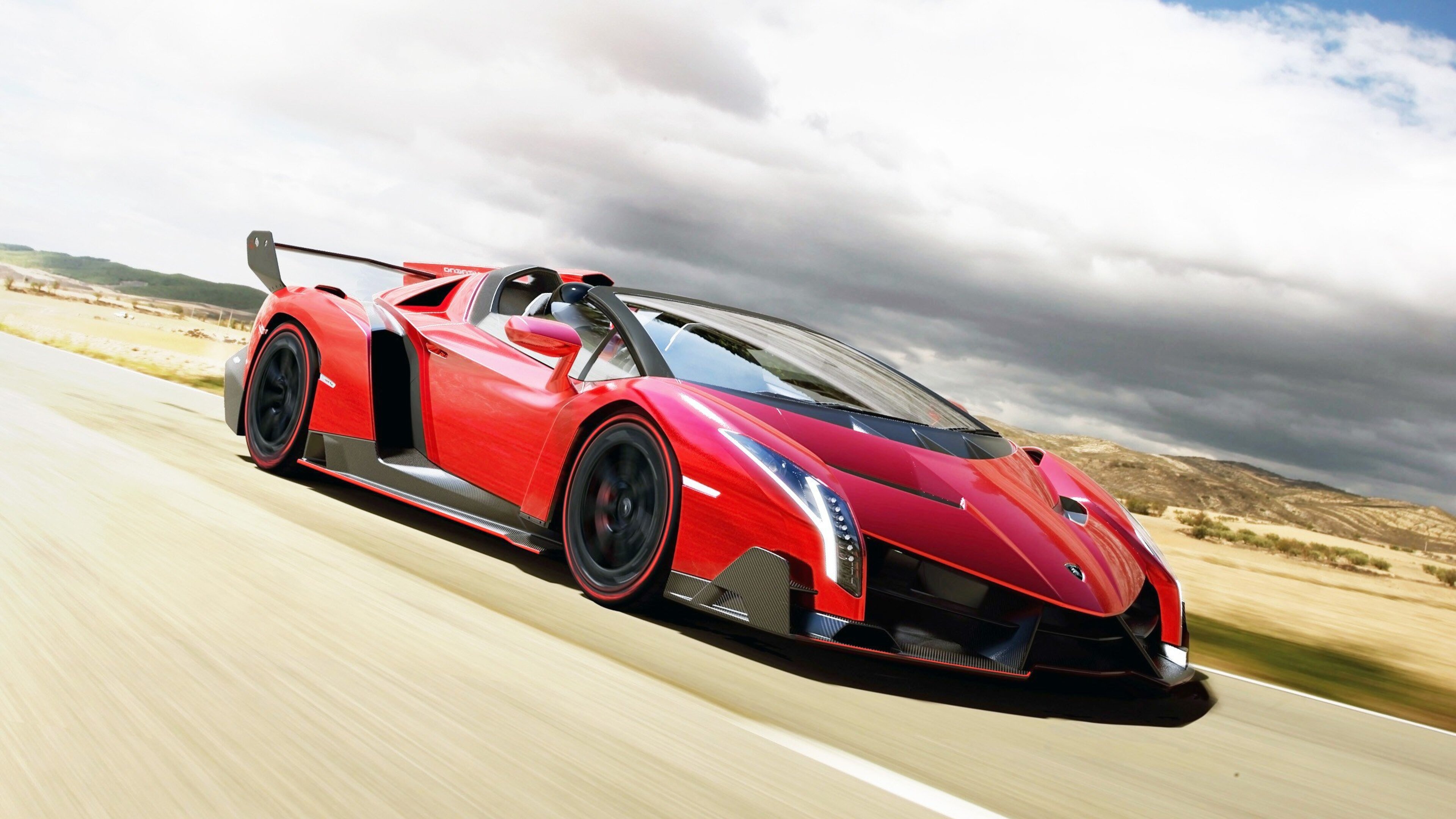 Lamborghini Veneno, Roadster version, 4K HD wallpapers, Car's power, 3840x2160 4K Desktop