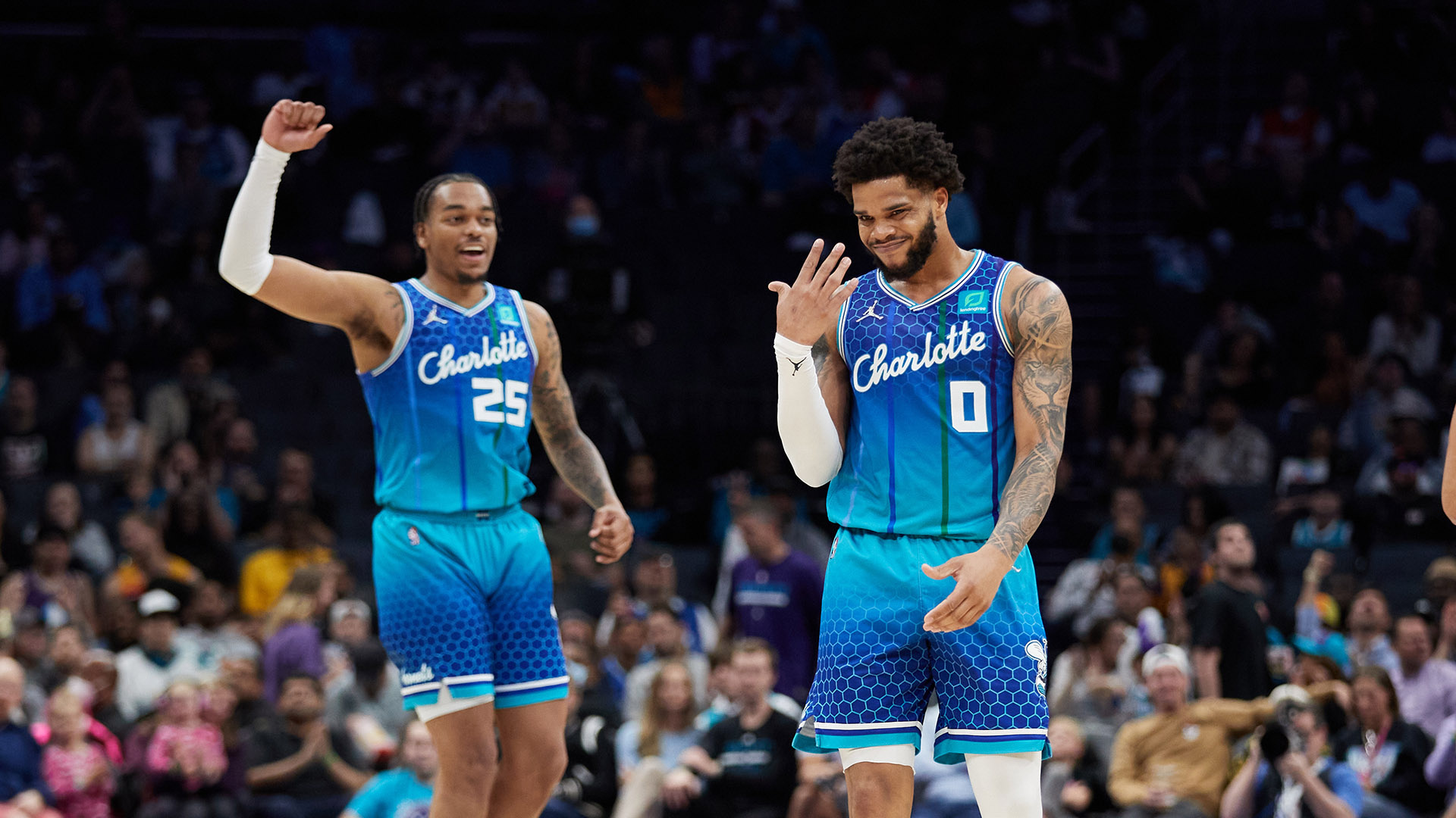 Jazz vs Hornets, Miles Bridges Wallpaper, 1920x1080 Full HD Desktop