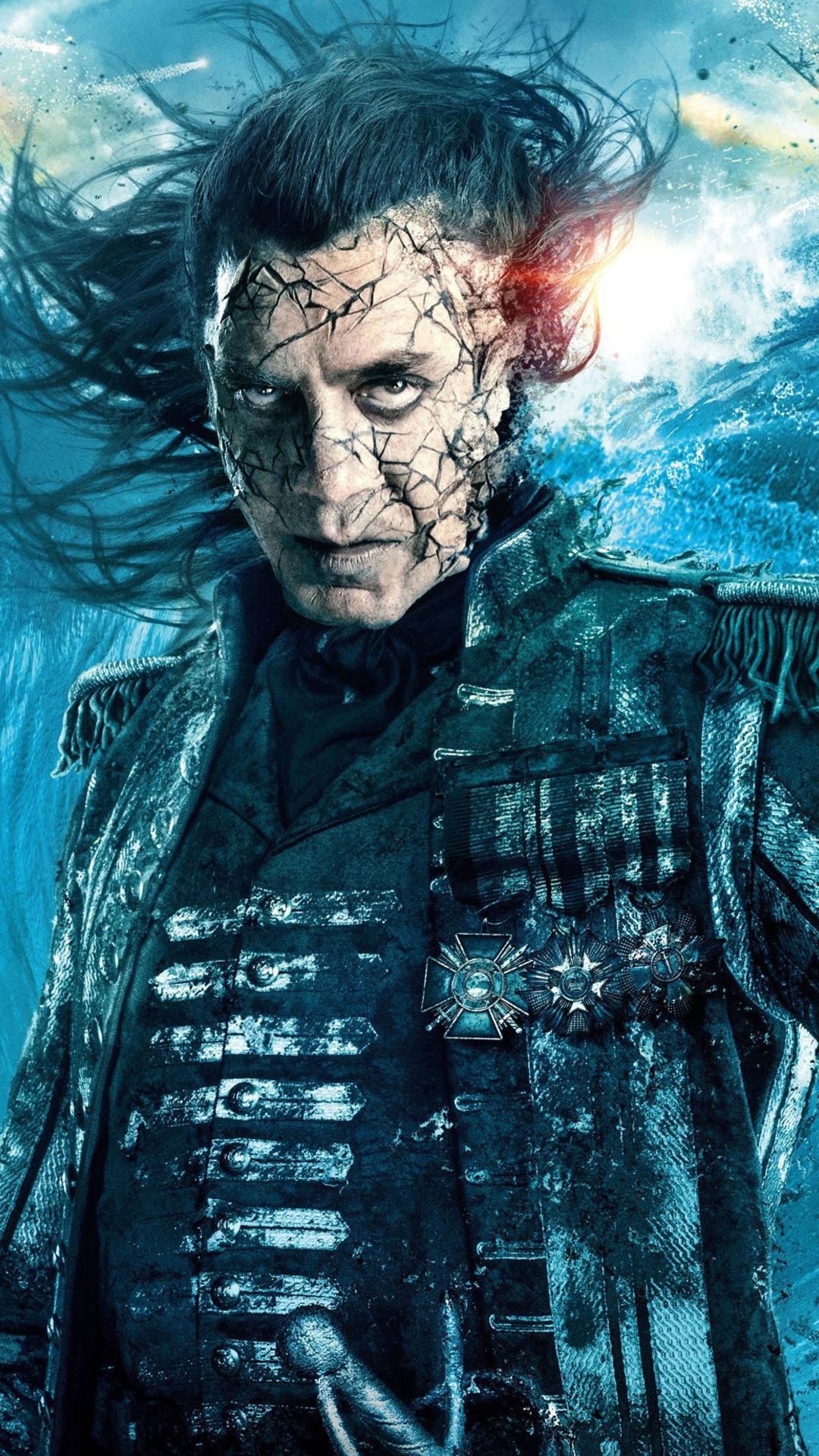 Captain Salazar, Phone lock screen, Pirates of the Caribbean, Chris Hemsworth, 1080x1920 Full HD Phone