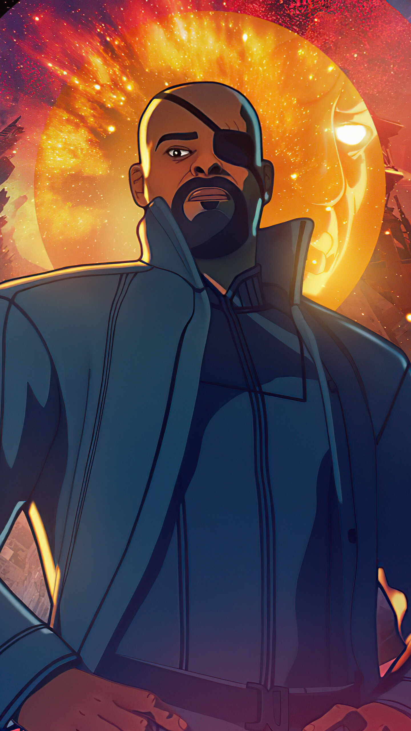 Nick Fury, What If...? Wallpaper, 1440x2560 HD Phone