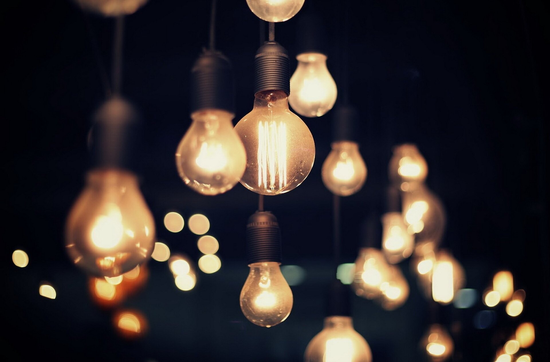 Gold Lights, Edison bulb wallpapers, Vintage charm, Warm atmosphere, 1920x1270 HD Desktop