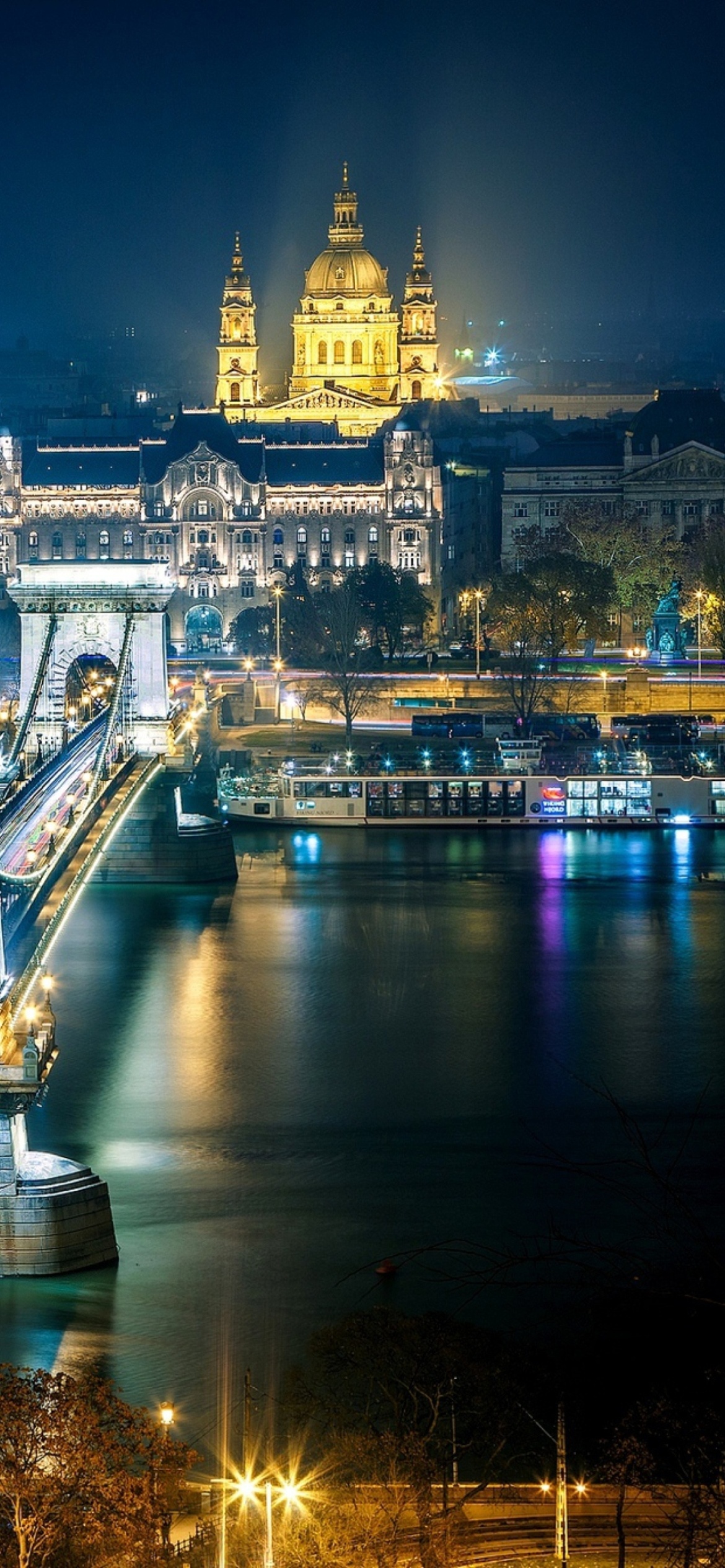 Budapest at night, Cityscape view, Nighttime beauty, Urban charm, 1170x2540 HD Phone