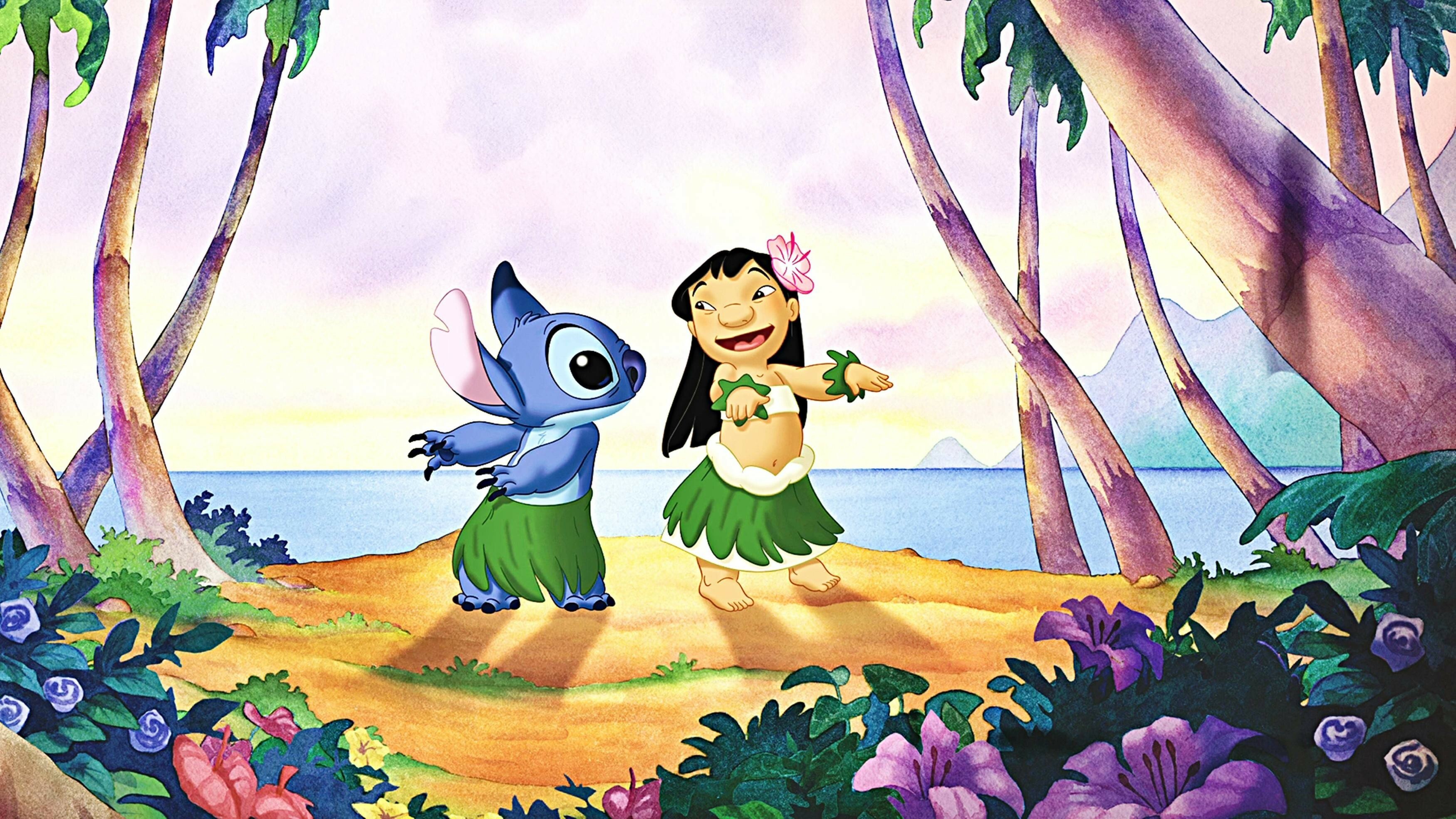 Lilo and Stitch, Aesthetic laptop wallpapers, Animation, 3500x1970 HD Desktop