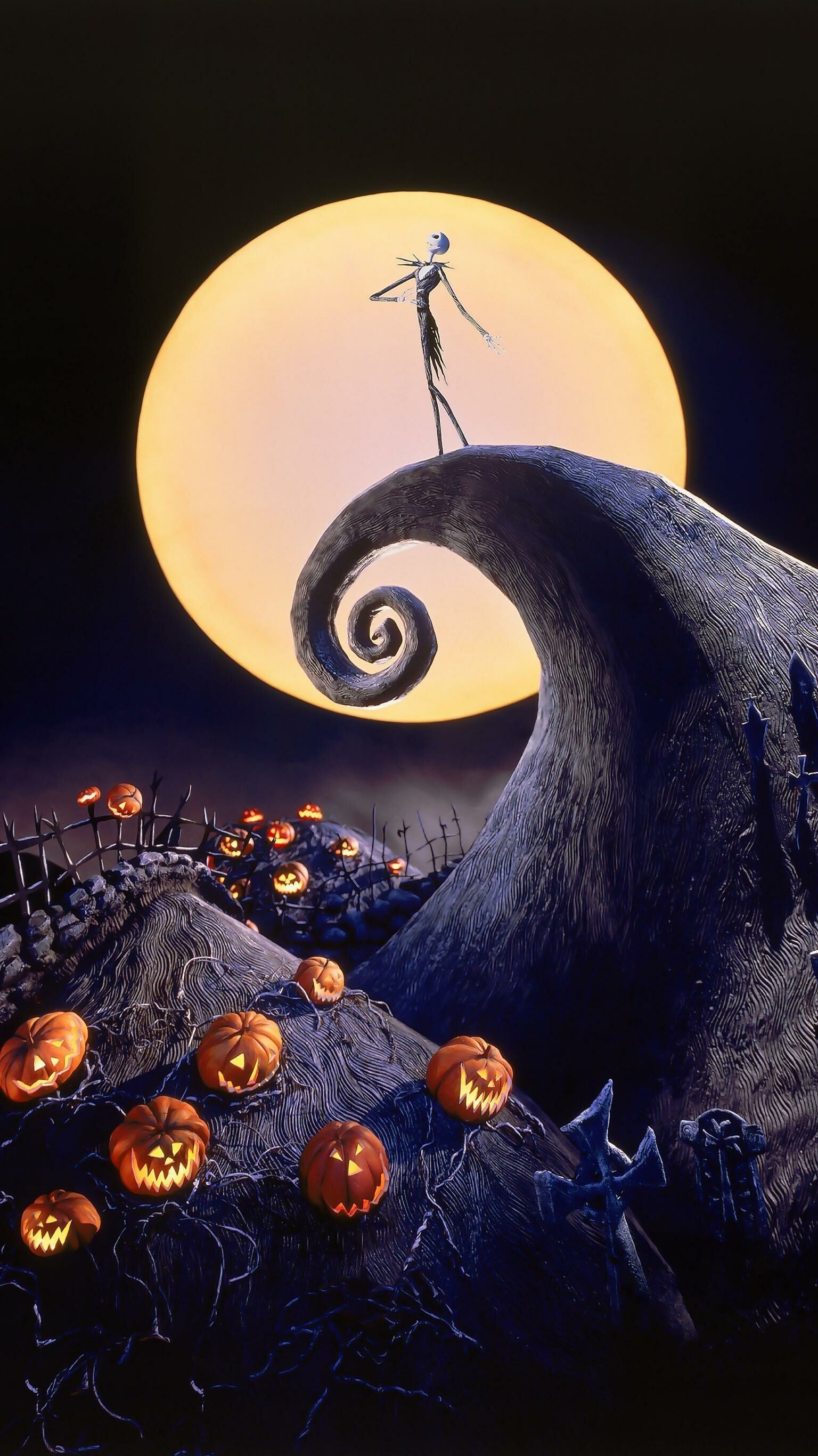 The Nightmare Before Christmas, Spooky animation, Android wallpapers, Holiday frights, 1540x2740 HD Phone