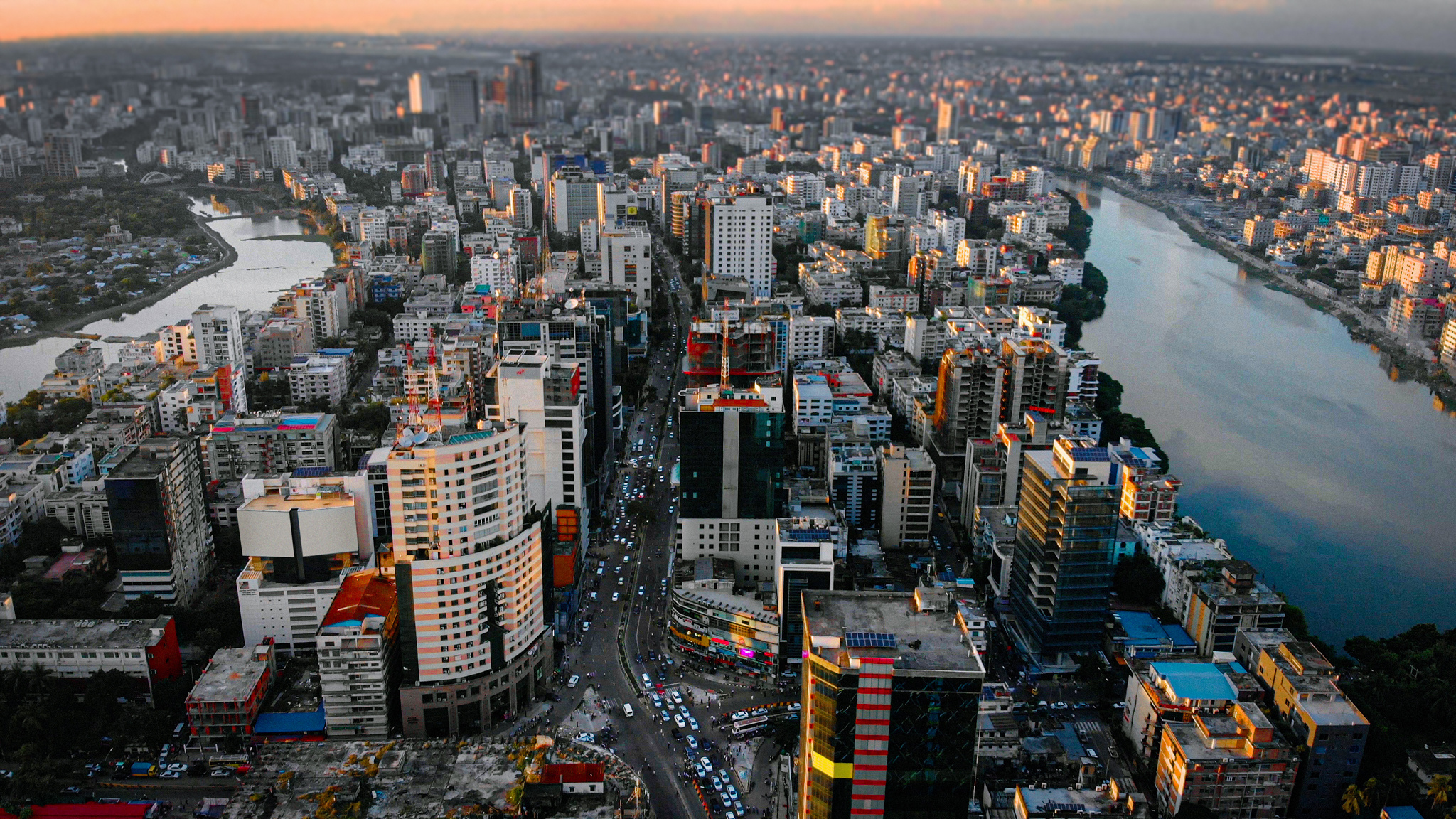 Aerial views, Dhaka capital, Bangladesh landscapes, Boomer's daily, 2050x1160 HD Desktop