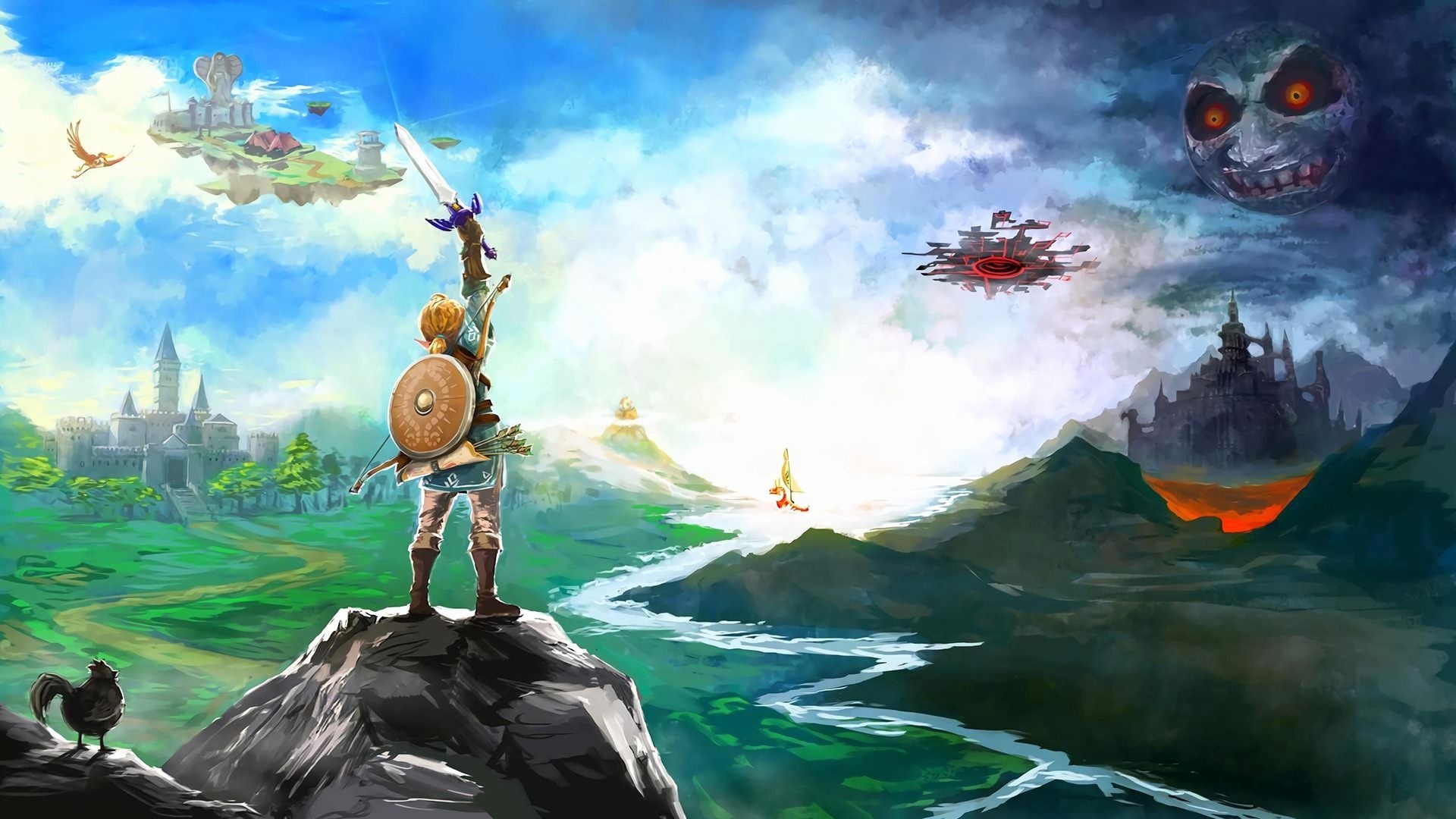 Legendary wallpapers, Captivating artwork, Zelda fanatics, 1920x1080 Full HD Desktop