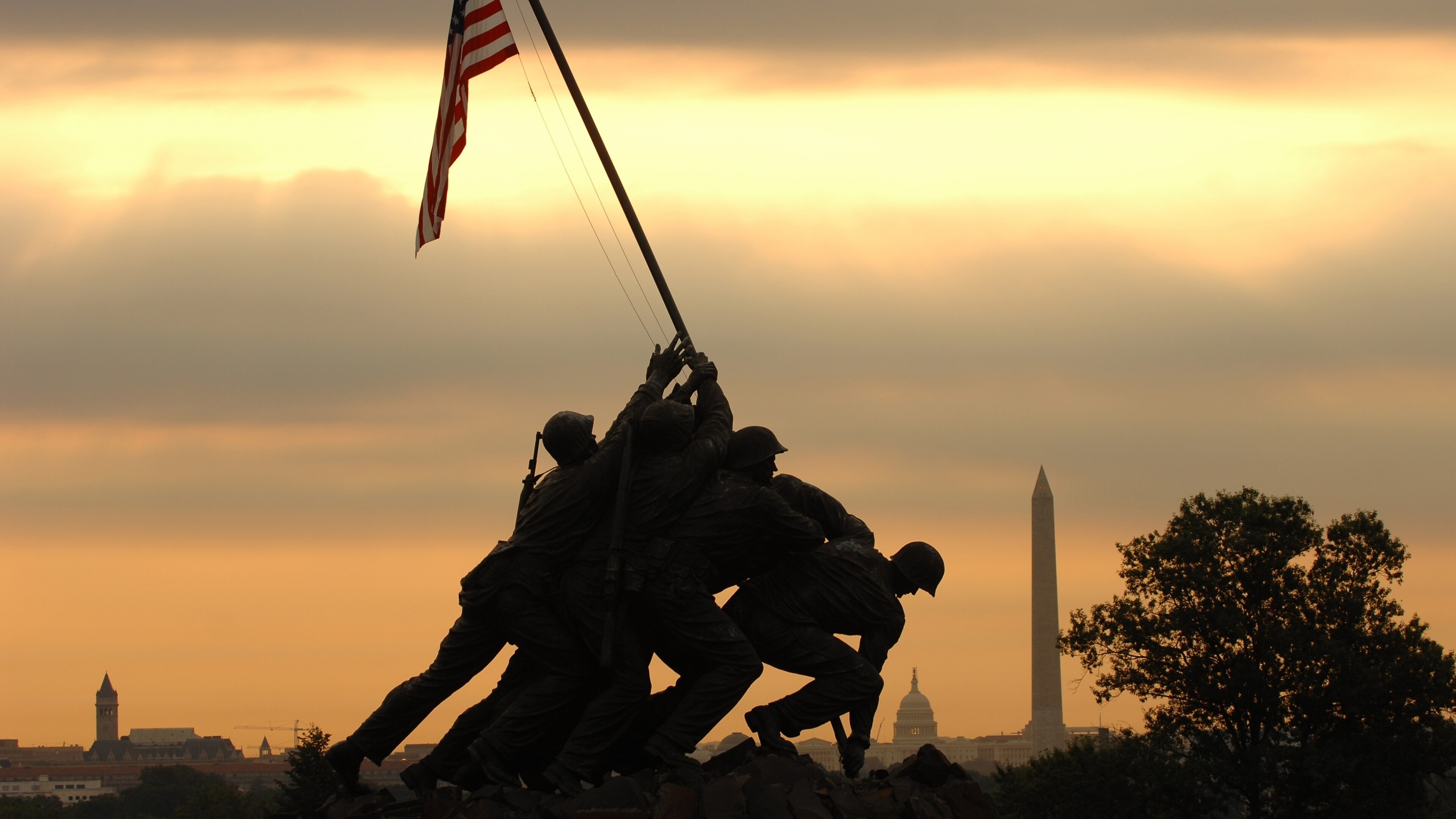 Iwo Jima Memorial, 4K Ultra HD wallpaper, Fallen soldiers tribute, Historical monument, 3840x2160 4K Desktop