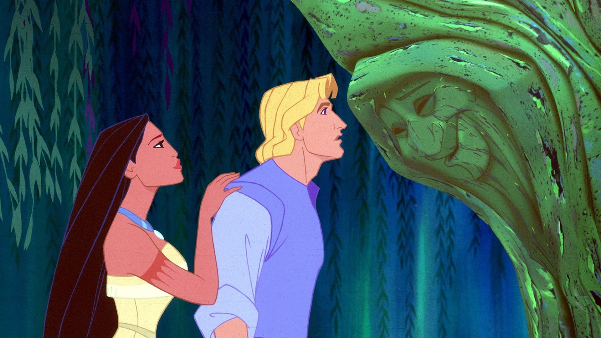 Grandmother Willow and John Smith, Pocahontas (1995) Wallpaper, 1920x1080 Full HD Desktop