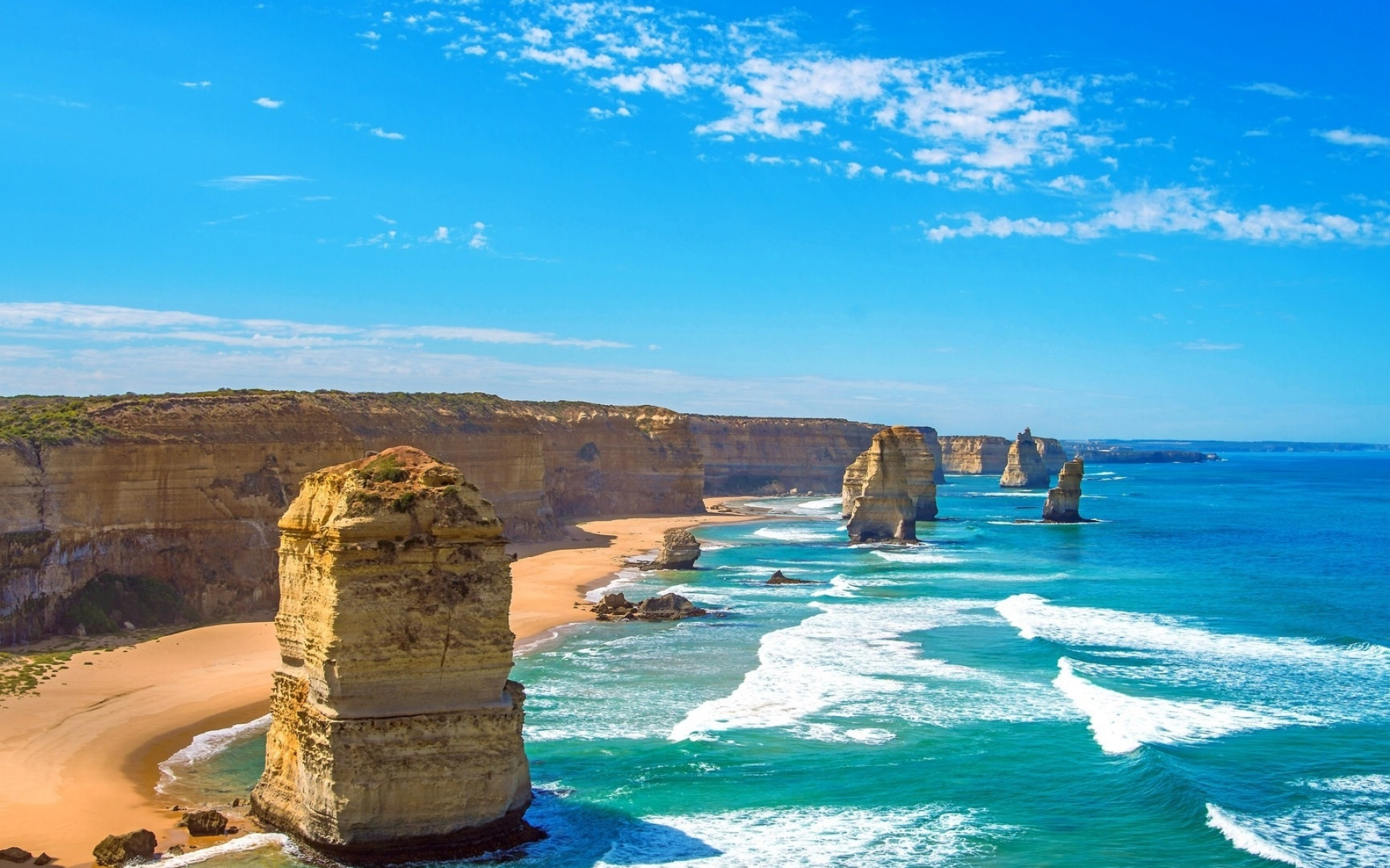 Twelve Apostles, Victoria, Wallpaper, Beach, 1920x1200 HD Desktop