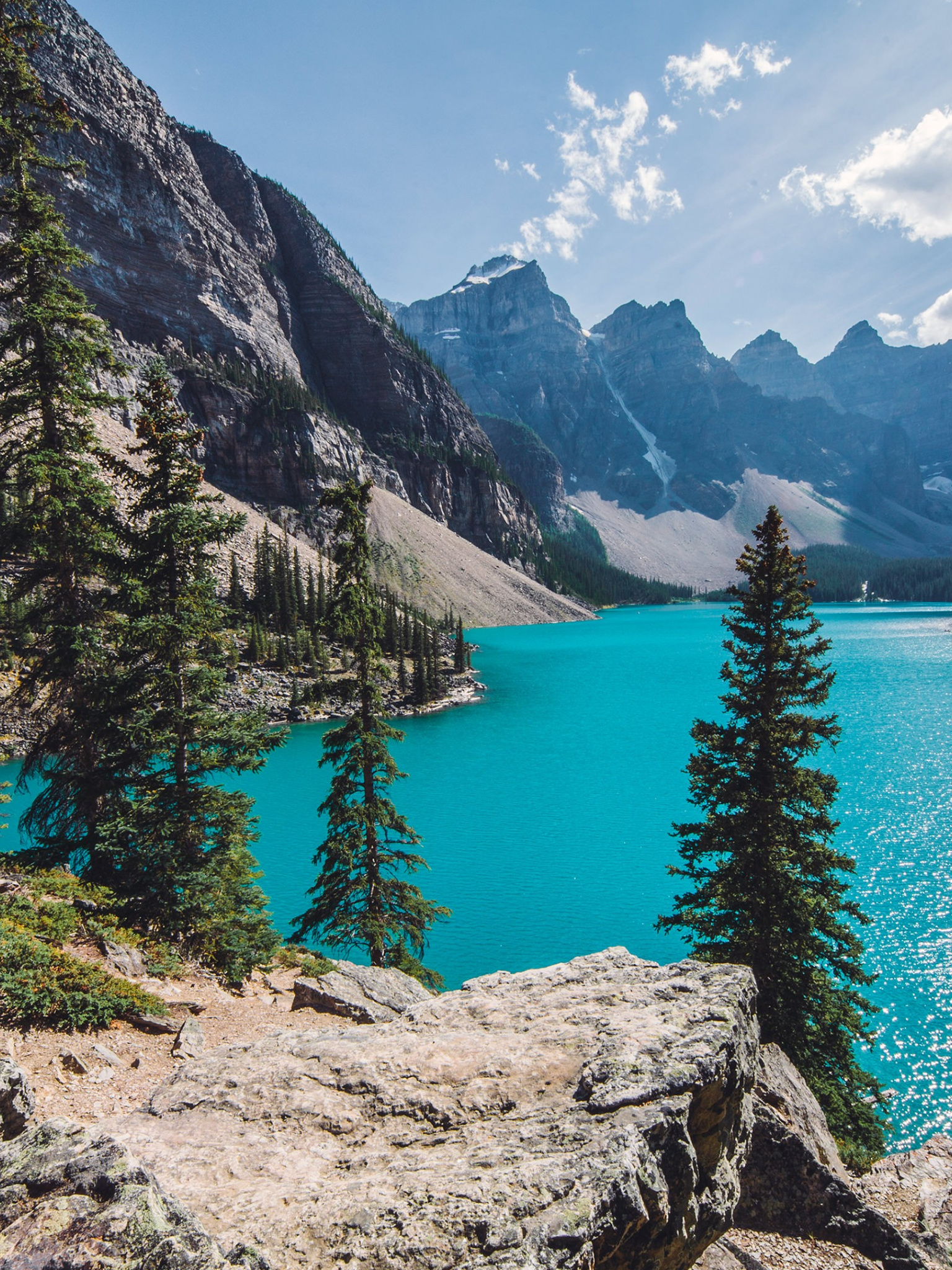 Moraine Lake, Turquoise water, Valley of the Ten Peaks, Nature's wonder, 1540x2050 HD Phone