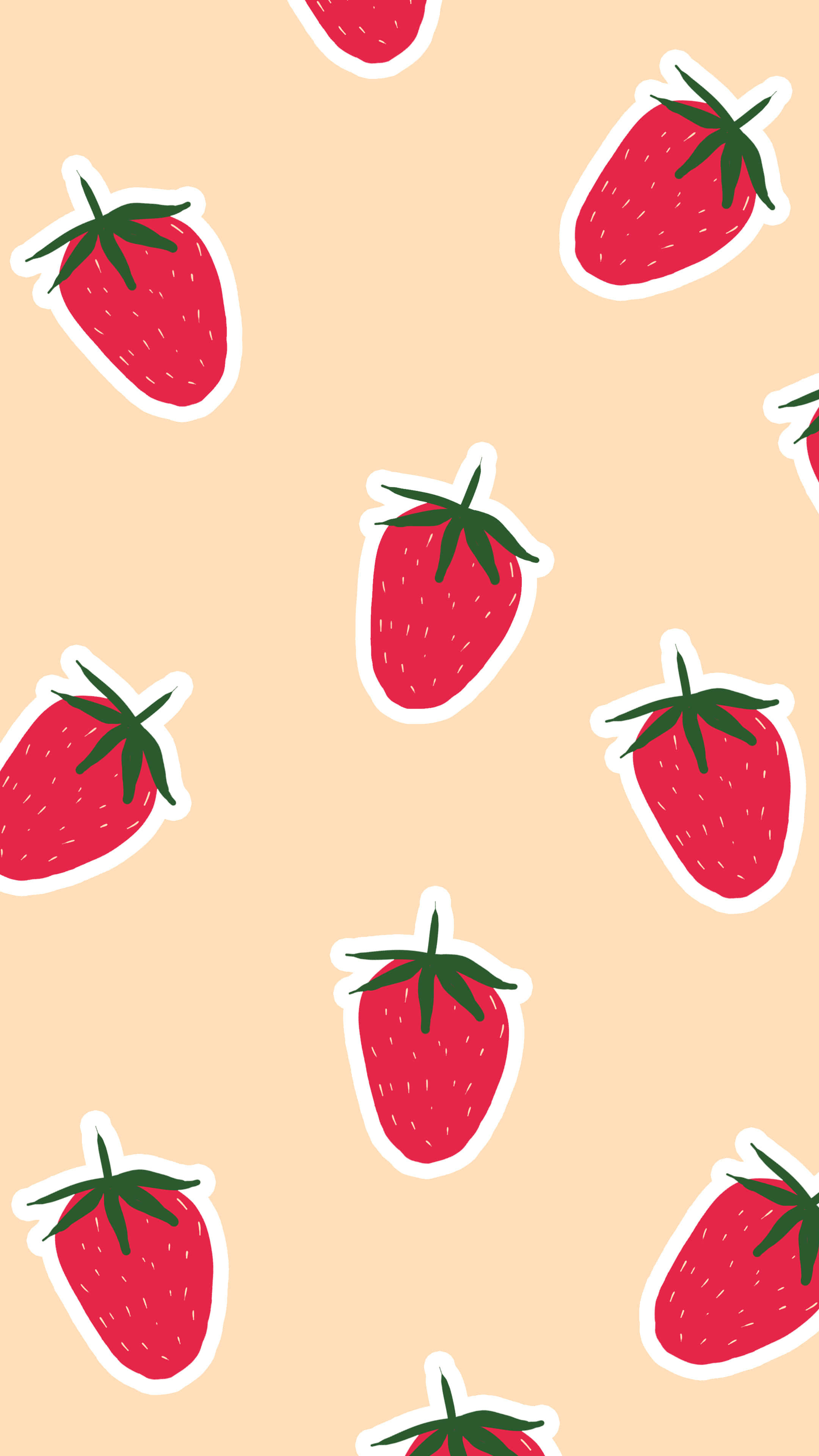 Strawberries, Simple Wallpaper, 2160x3840 4K Phone