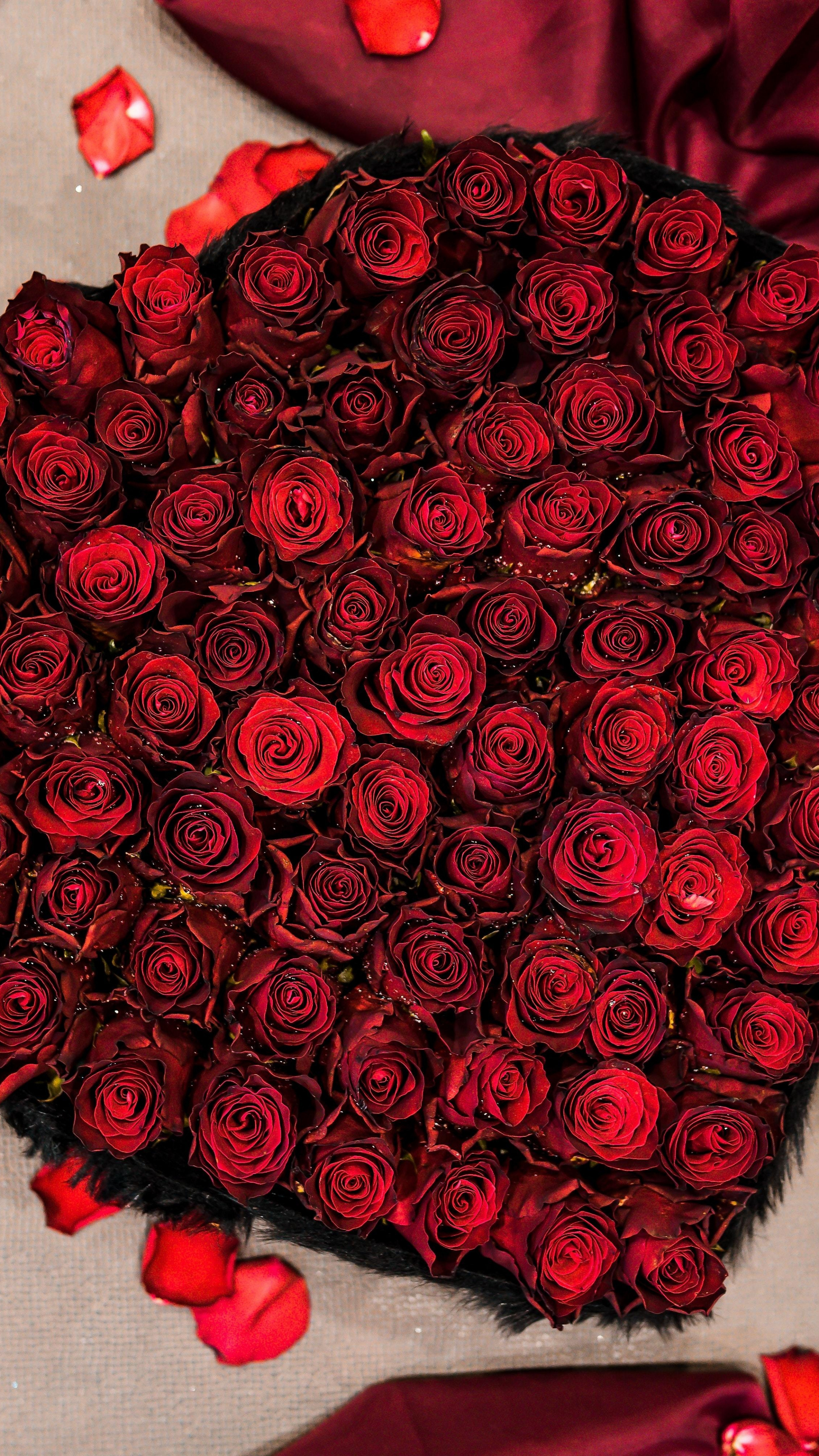 Bouquet, Hearts and Flowers Wallpaper, 2160x3840 4K Phone