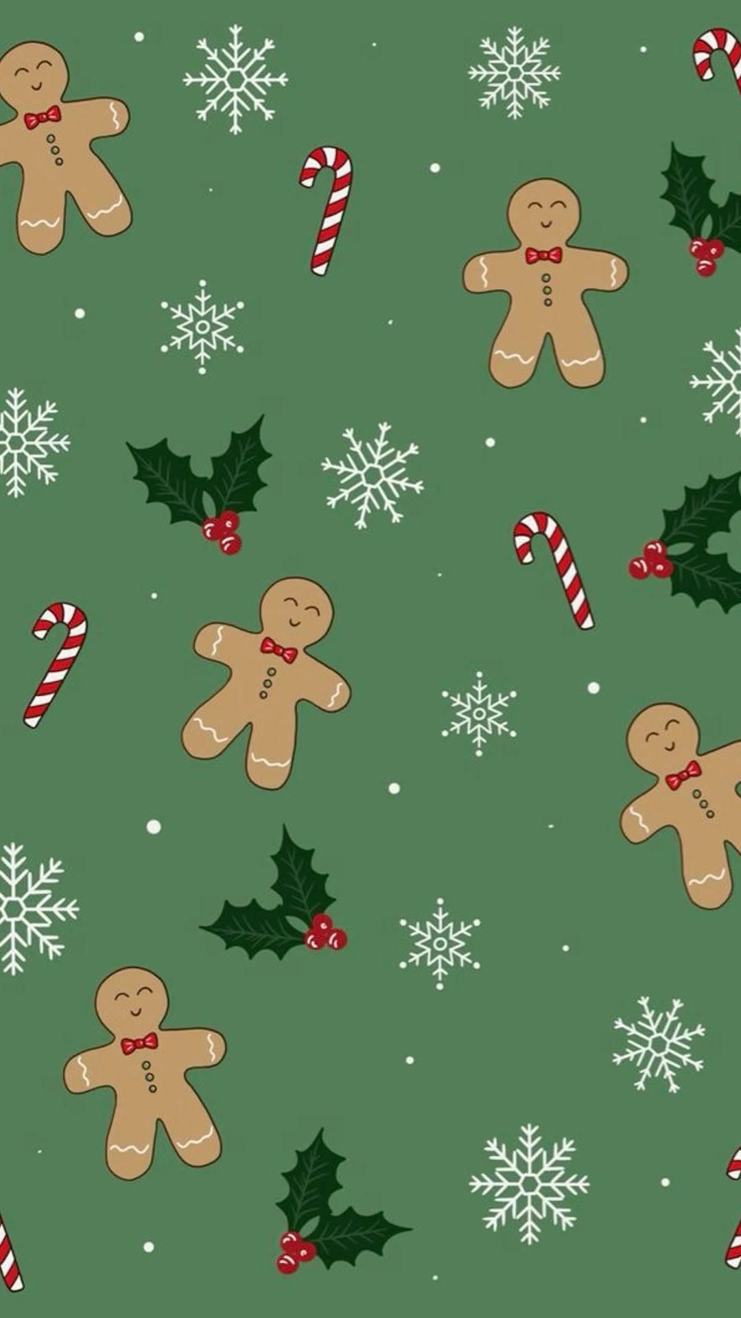 Gingerbread men, Cute Christmas Wallpaper, 1080x1920 Full HD Phone