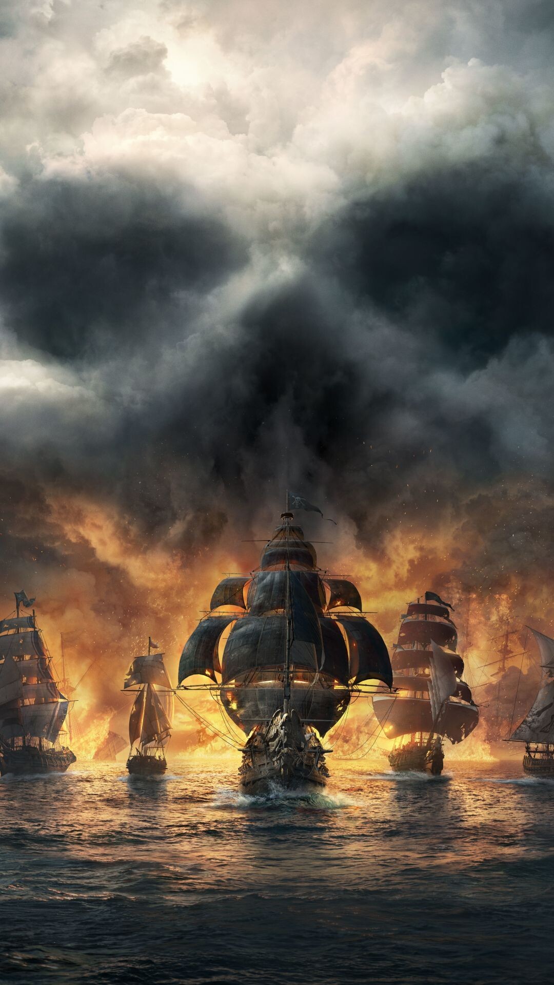 Ghost Ship, Pirate art, Ocean's & Empires, Ship paintings, 1080x1920 Full HD Phone