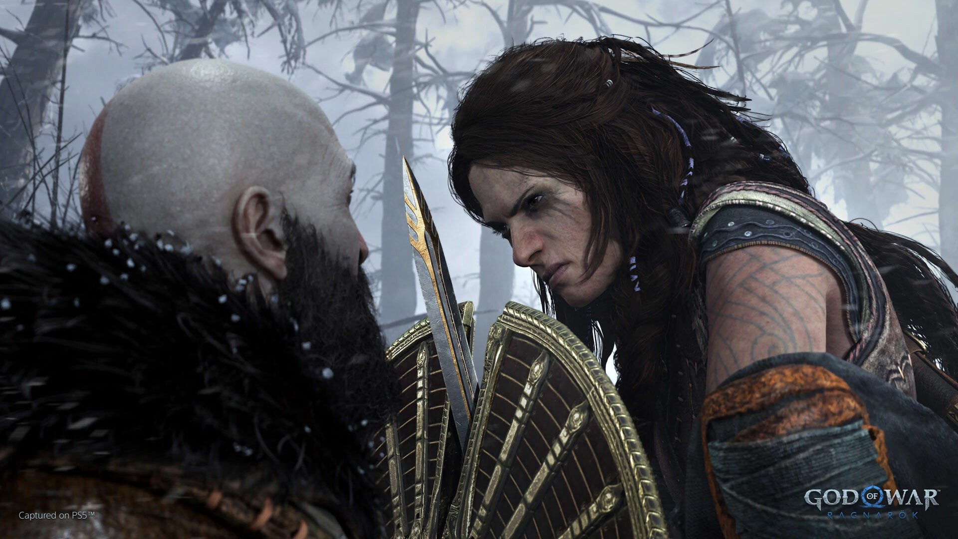 Kratos and Freya, God of War: Ragnarok Wallpaper, 1920x1080 Full HD Desktop