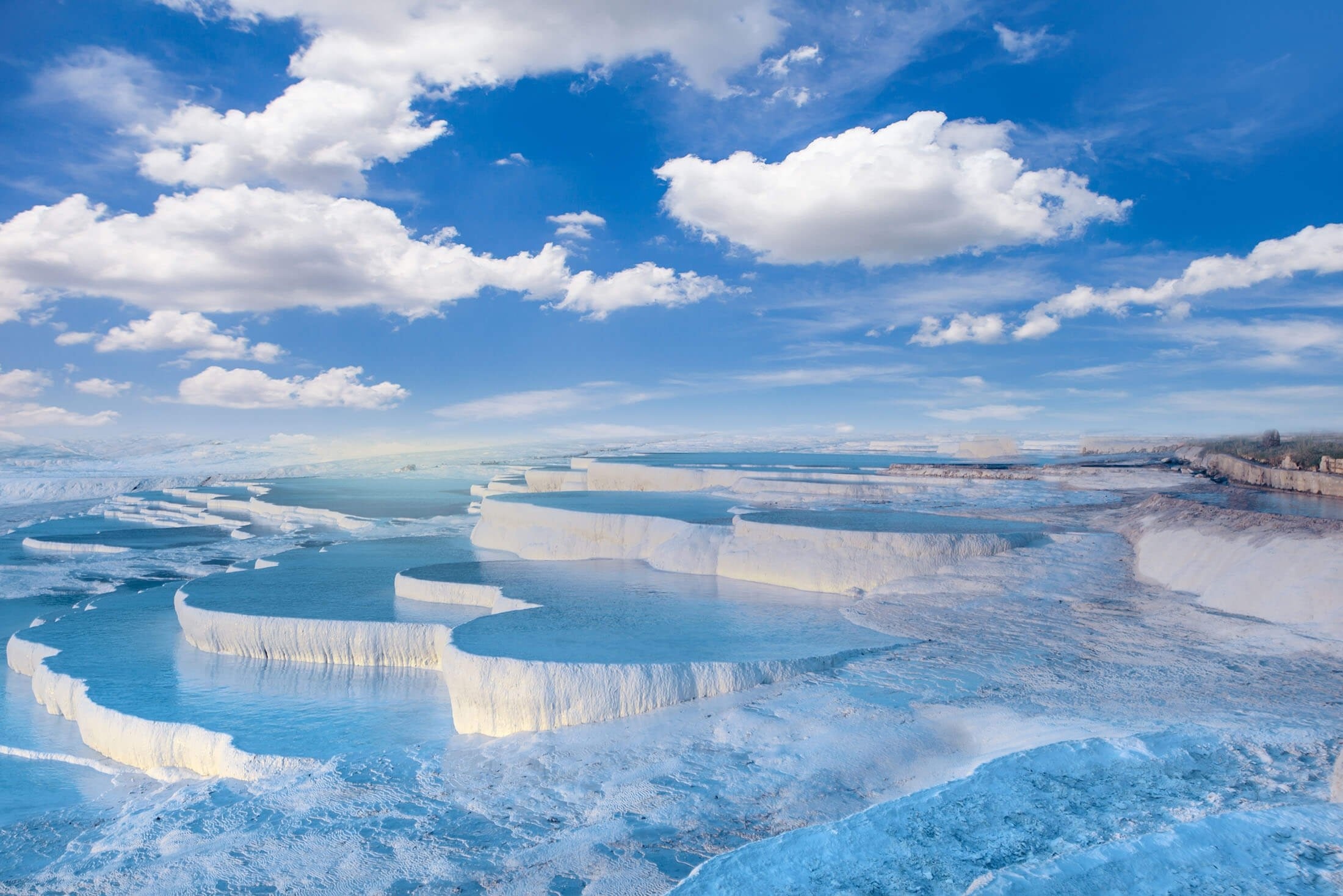 Pamukkale, Natural wonder, Terraced pools, Mineral-rich springs, 2200x1470 HD Desktop