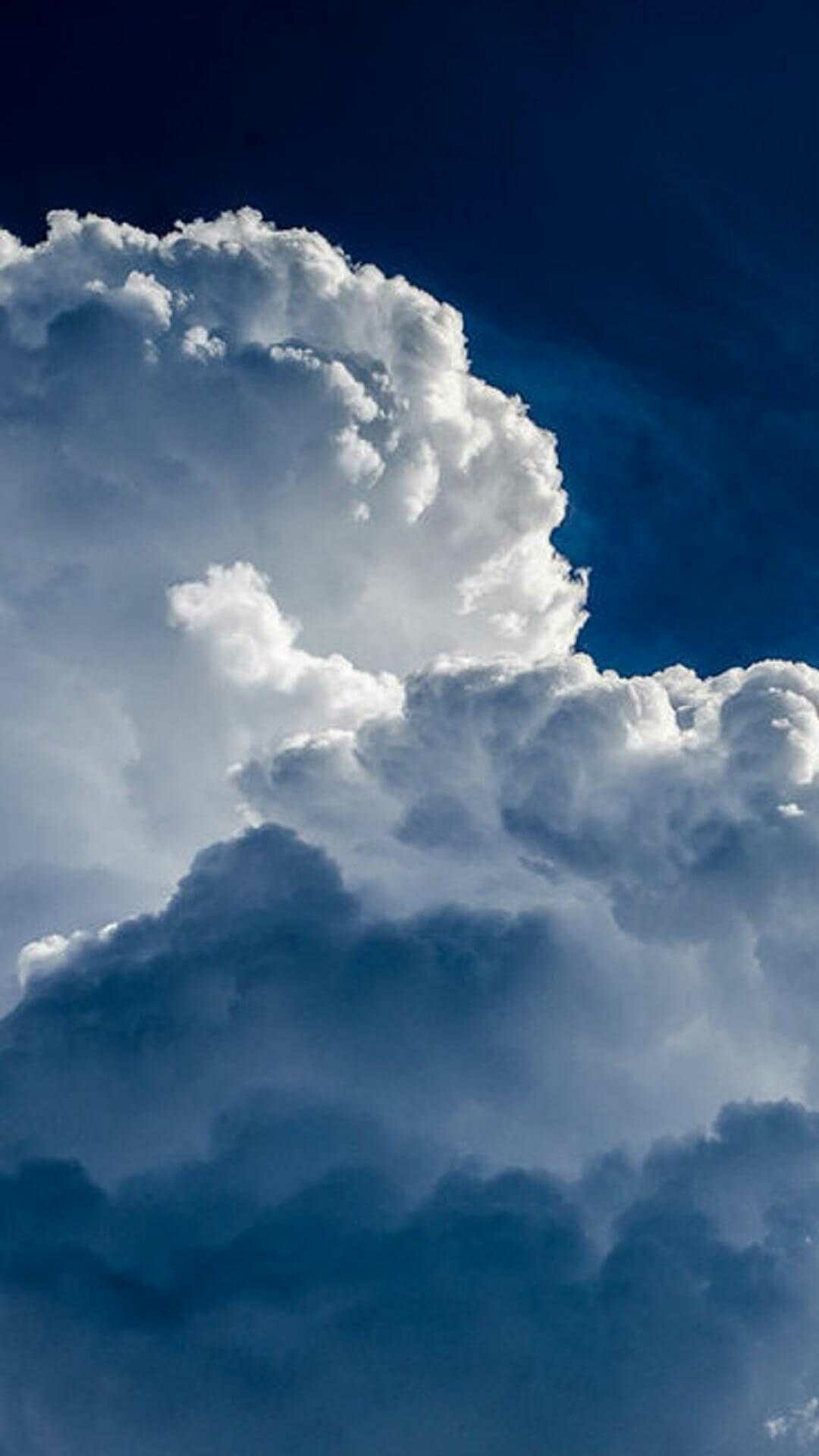 Blue wallpaper, Serene ambiance, Calmness in the sky, Relaxing visual, 1080x1920 Full HD Phone