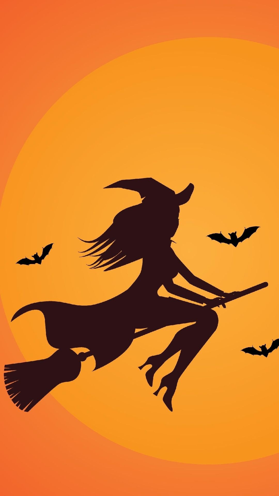 Silhouette, Halloween Witches Wallpaper, 1080x1920 Full HD Phone