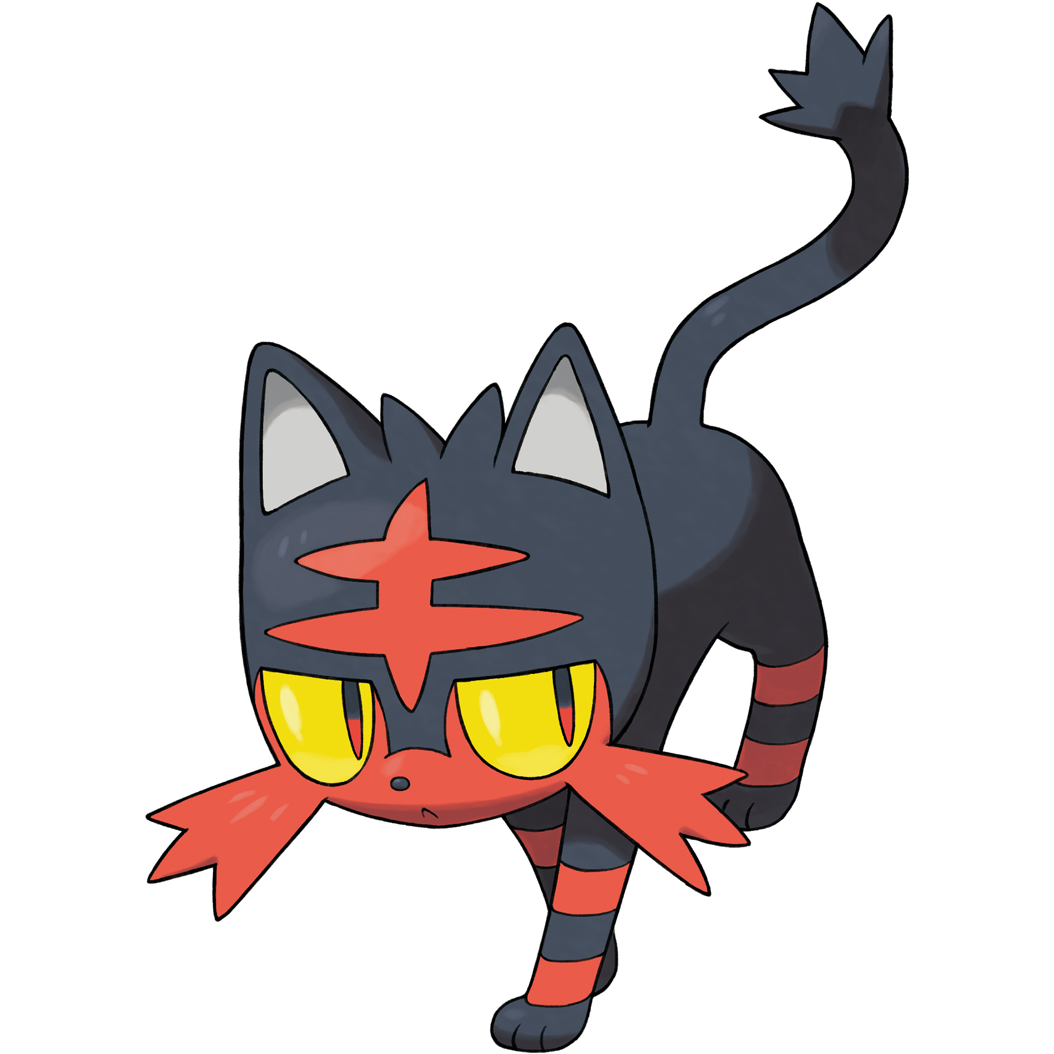 Litten, Pokemon anime, Sun and Moon, Artwork, 2050x2050 HD Phone