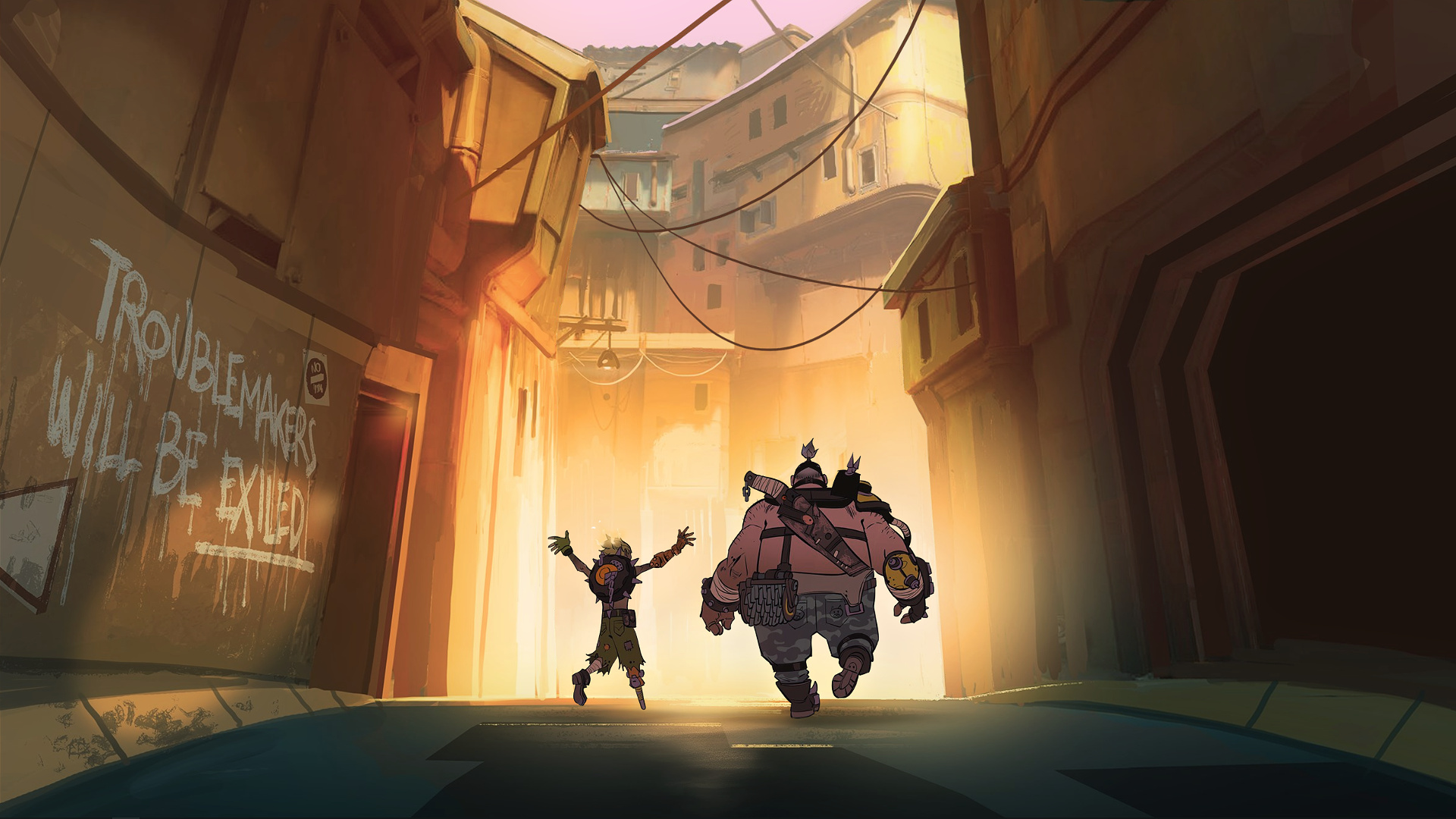 Junkrat and Roadhog, Interactive comic, Desktop background, Explosive duo, 1920x1080 Full HD Desktop