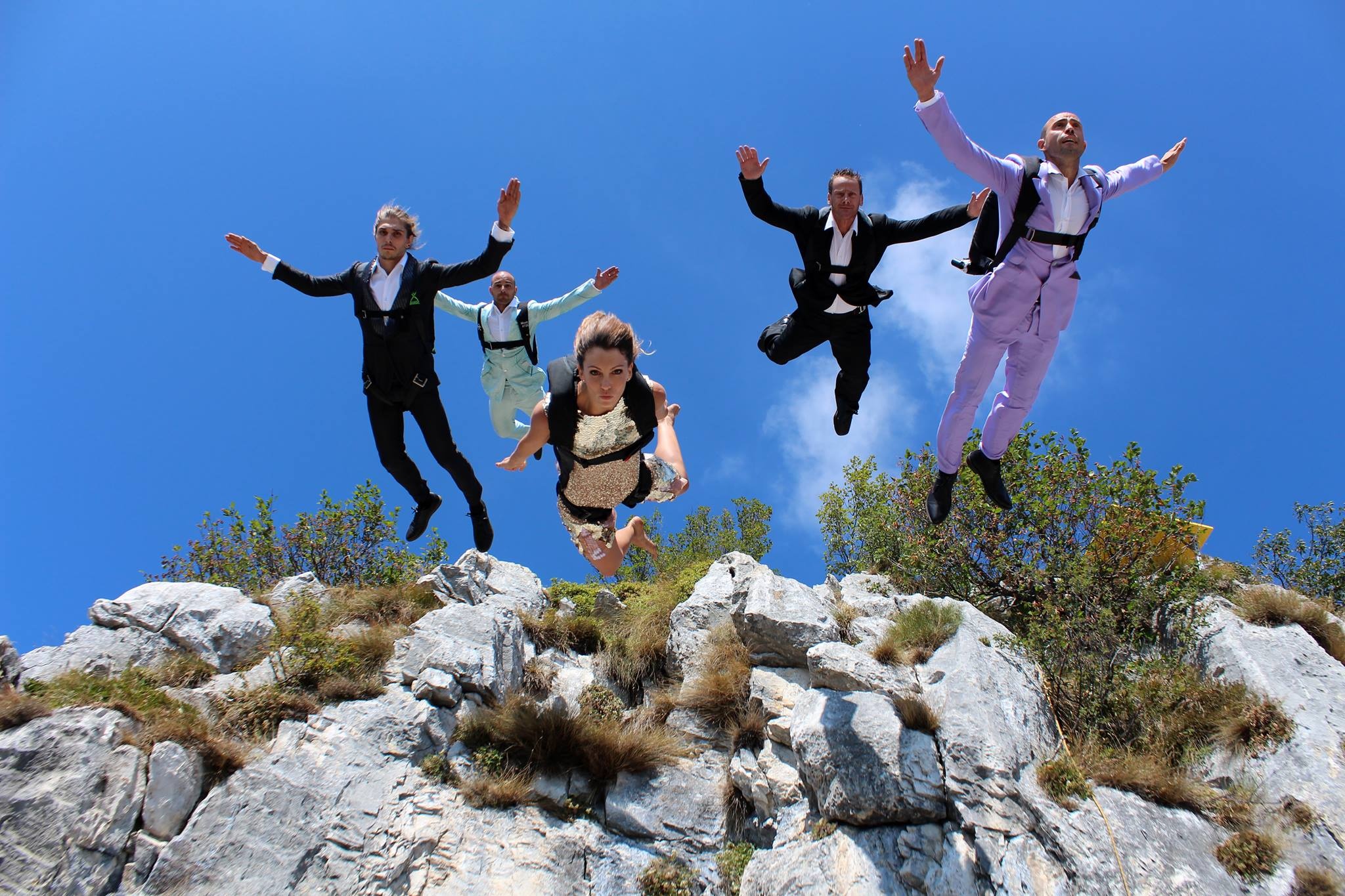 Group jump, BASE Jumping Wallpaper, 2050x1370 HD Desktop