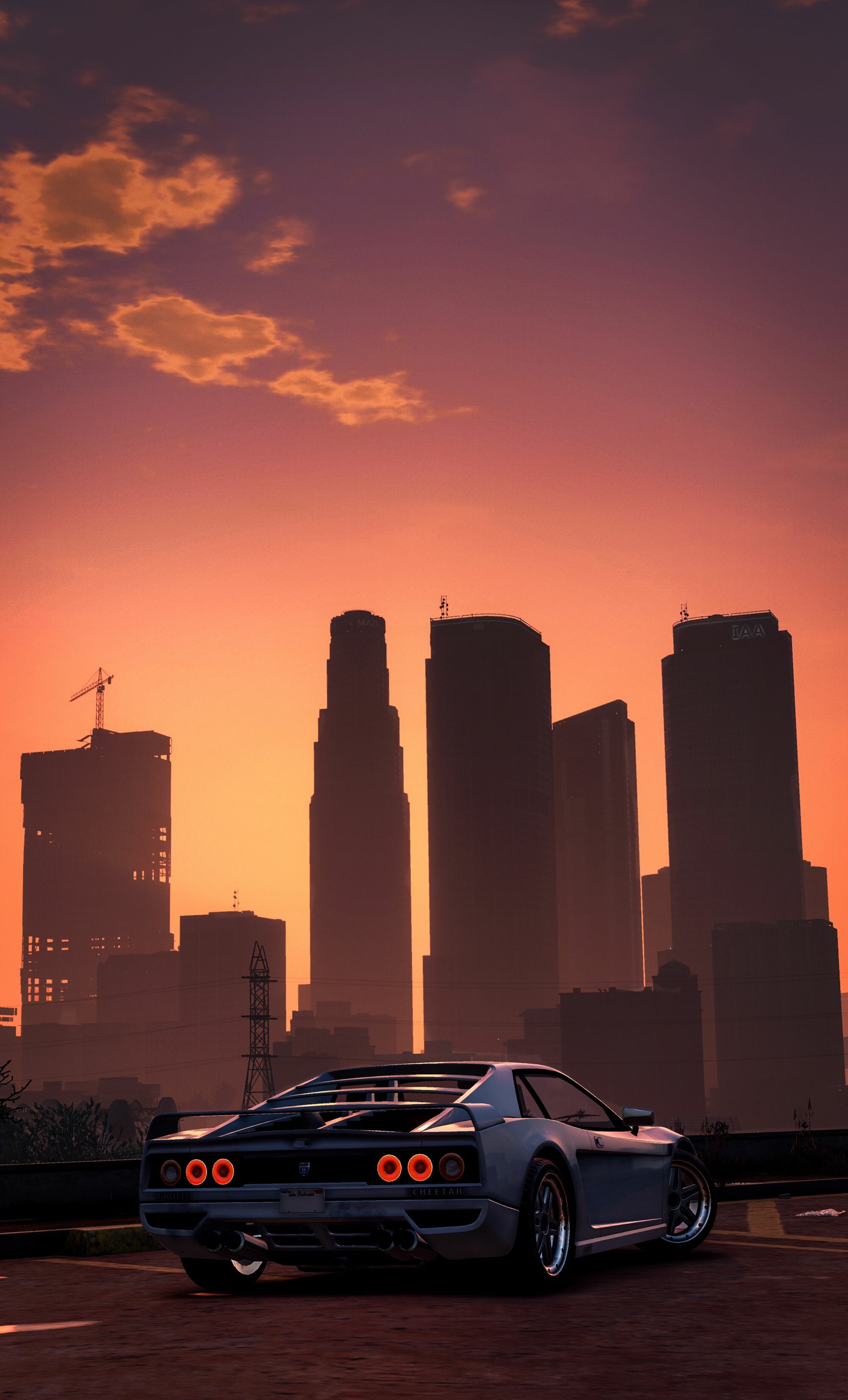 Grand Theft Auto 5, Los Santos skyline, Car wallpapers, GTA cars, 2000x3300 HD Phone