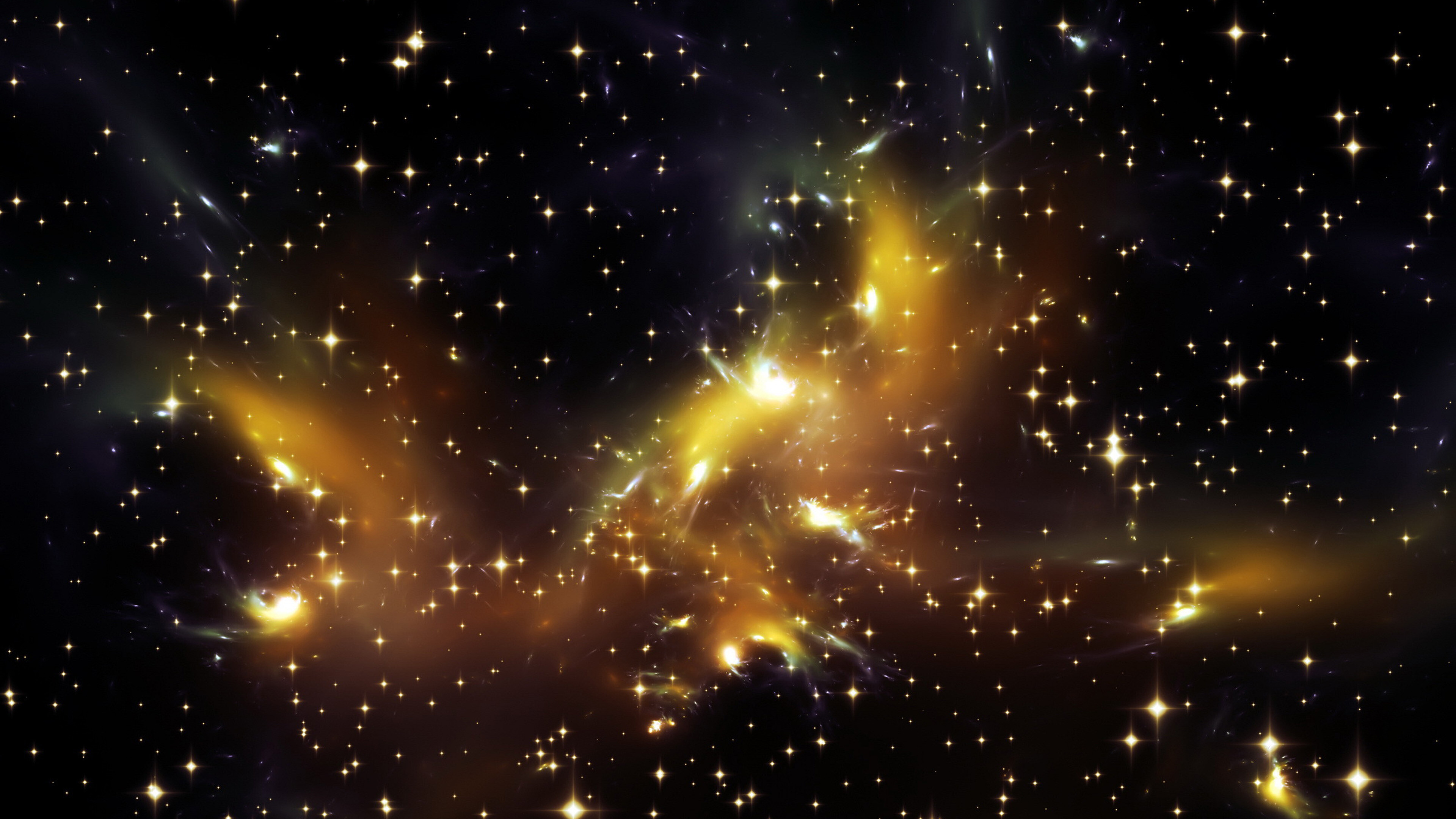 Nebula, Gold Star Wallpaper, 3840x2160 4K Desktop