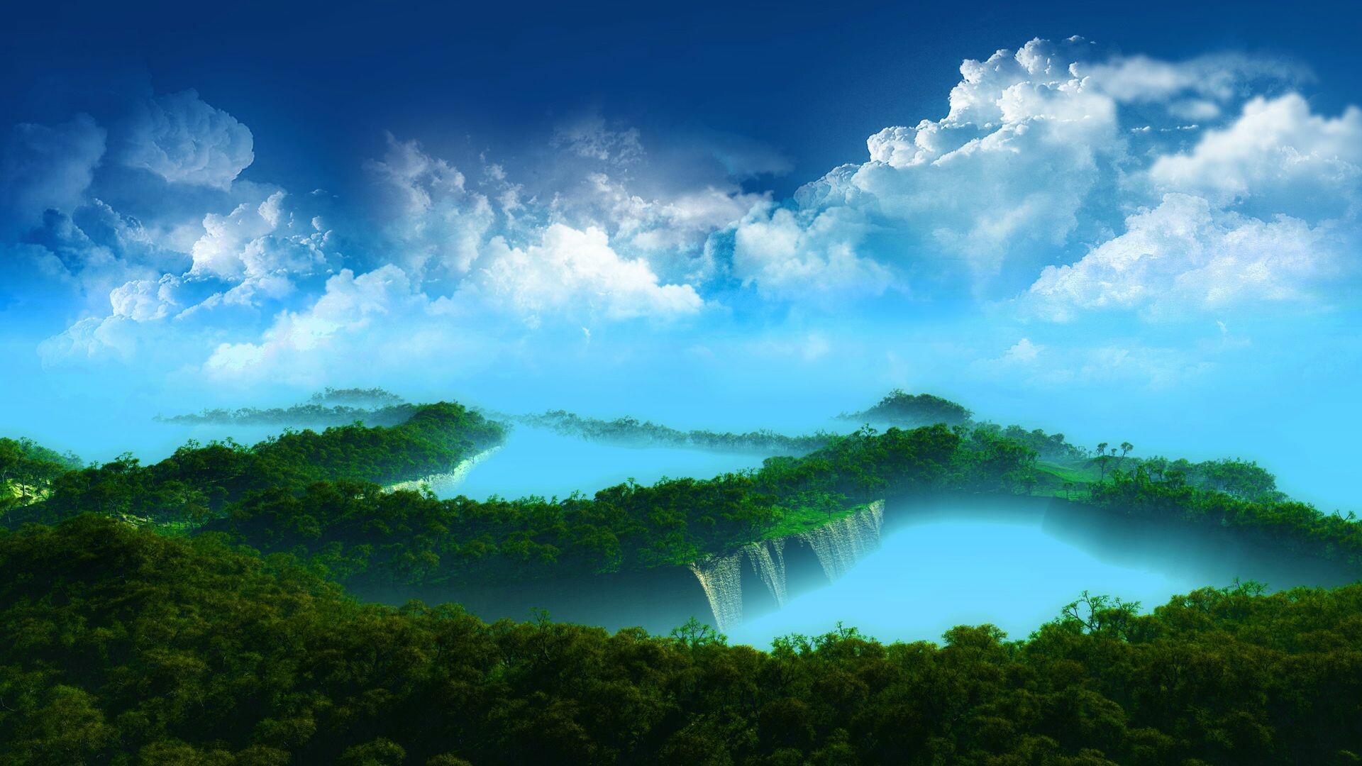 Paradise found, Stunning nature wallpaper, Majestic waterfall, HD bliss, 1920x1080 Full HD Desktop