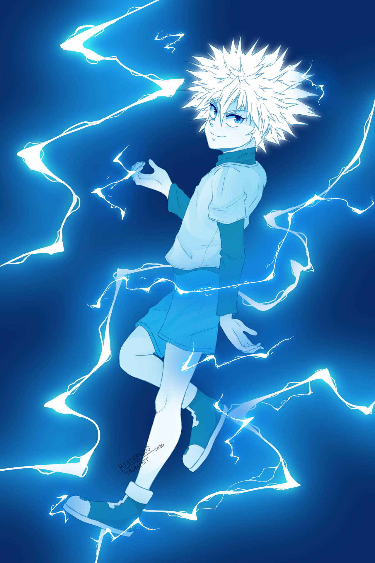 Mysterioustrumpets art blog, Godspeed Killua, Cool artwork, Hunter x Hunter, 1280x1920 HD Phone