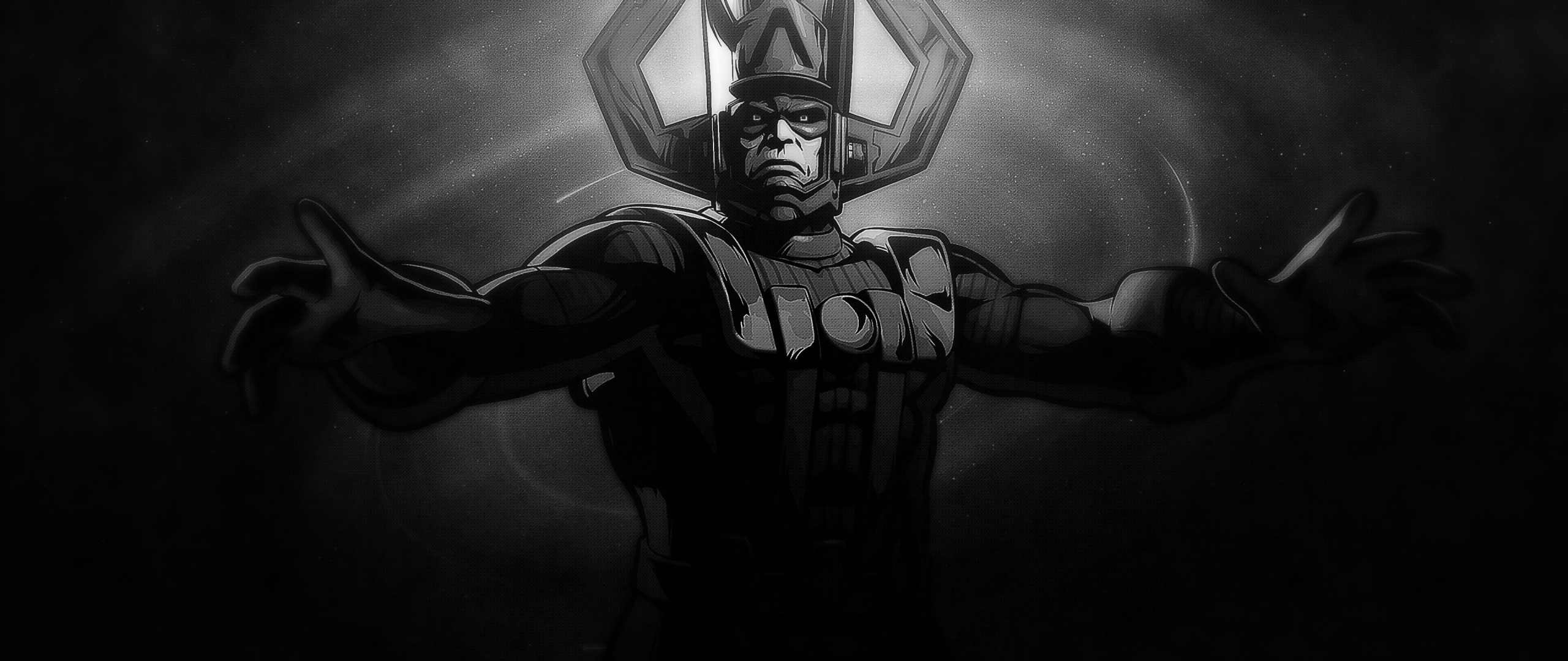 Galactus, Super villain, Marvel wallpaper, Monochrome aesthetic, 2560x1080 Dual Screen Desktop