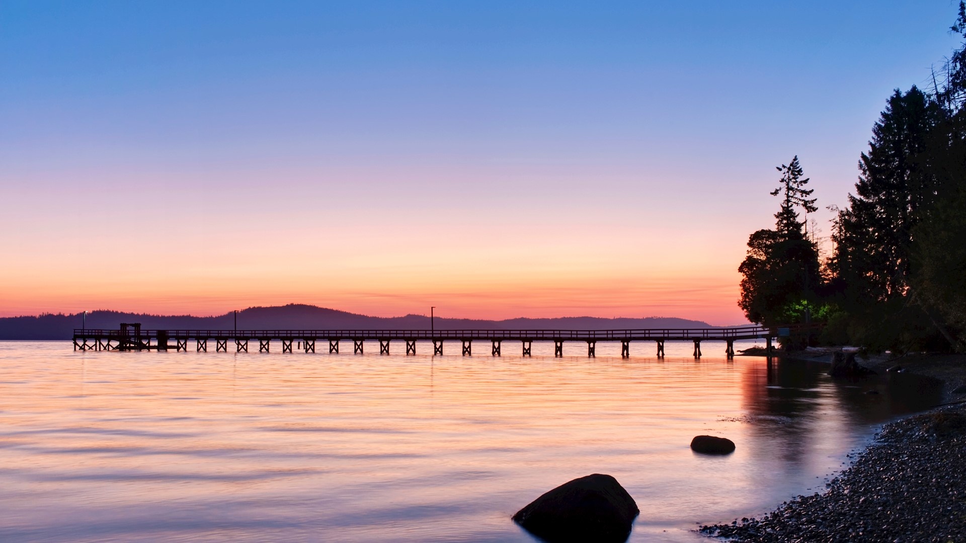 Salt Spring Island, Canada travels, Government pier, Dawn scenery, 1920x1080 Full HD Desktop