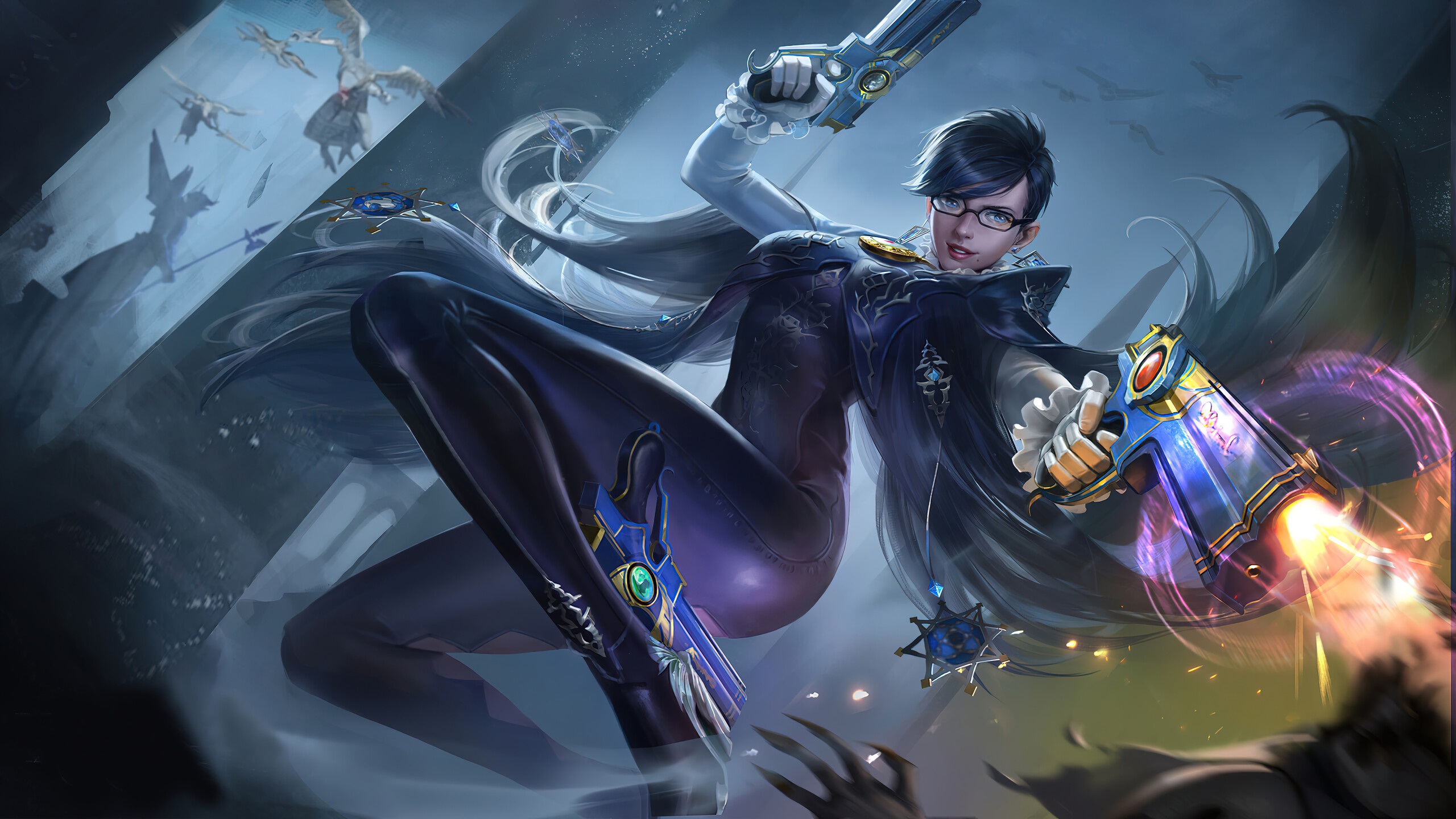 Bayonetta artwork, PC desktop 4K wallpaper, 2560x1440 HD Desktop