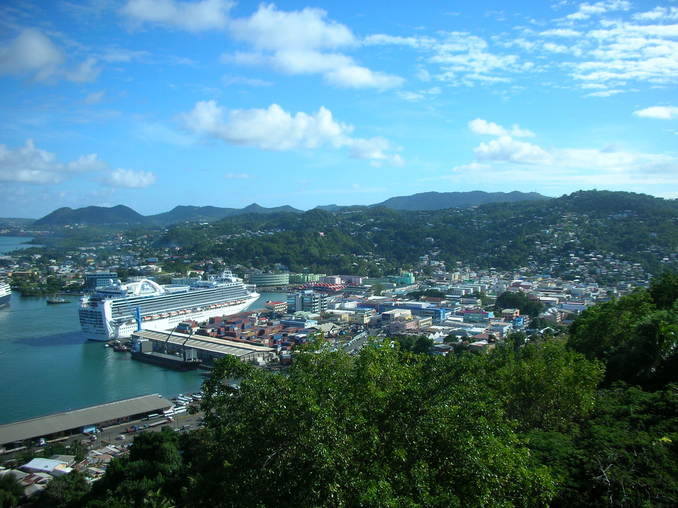 Castries Saint Lucia, Cathedral in Castries, Caribbean homes, Saint Lucia, 2600x1950 HD Desktop