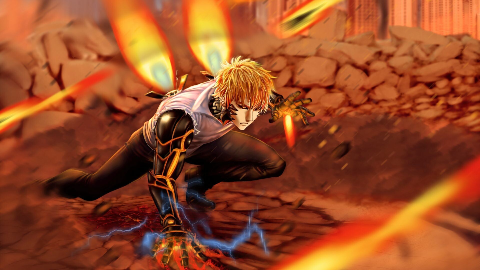 One-Punch Man, Blonde Genos' wallpaper, High-definition image, Wallpapersmug, 1920x1080 Full HD Desktop