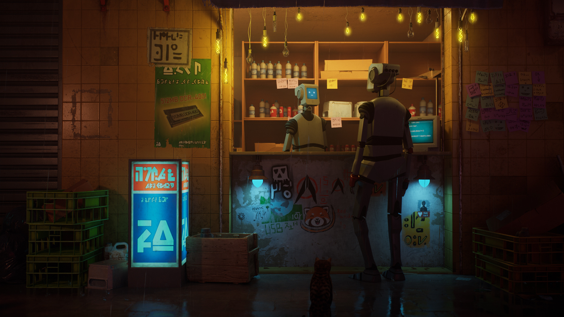 Stray game, Liam Wong fanart, Unreal Engine 5, Visual masterpiece, 1920x1080 Full HD Desktop