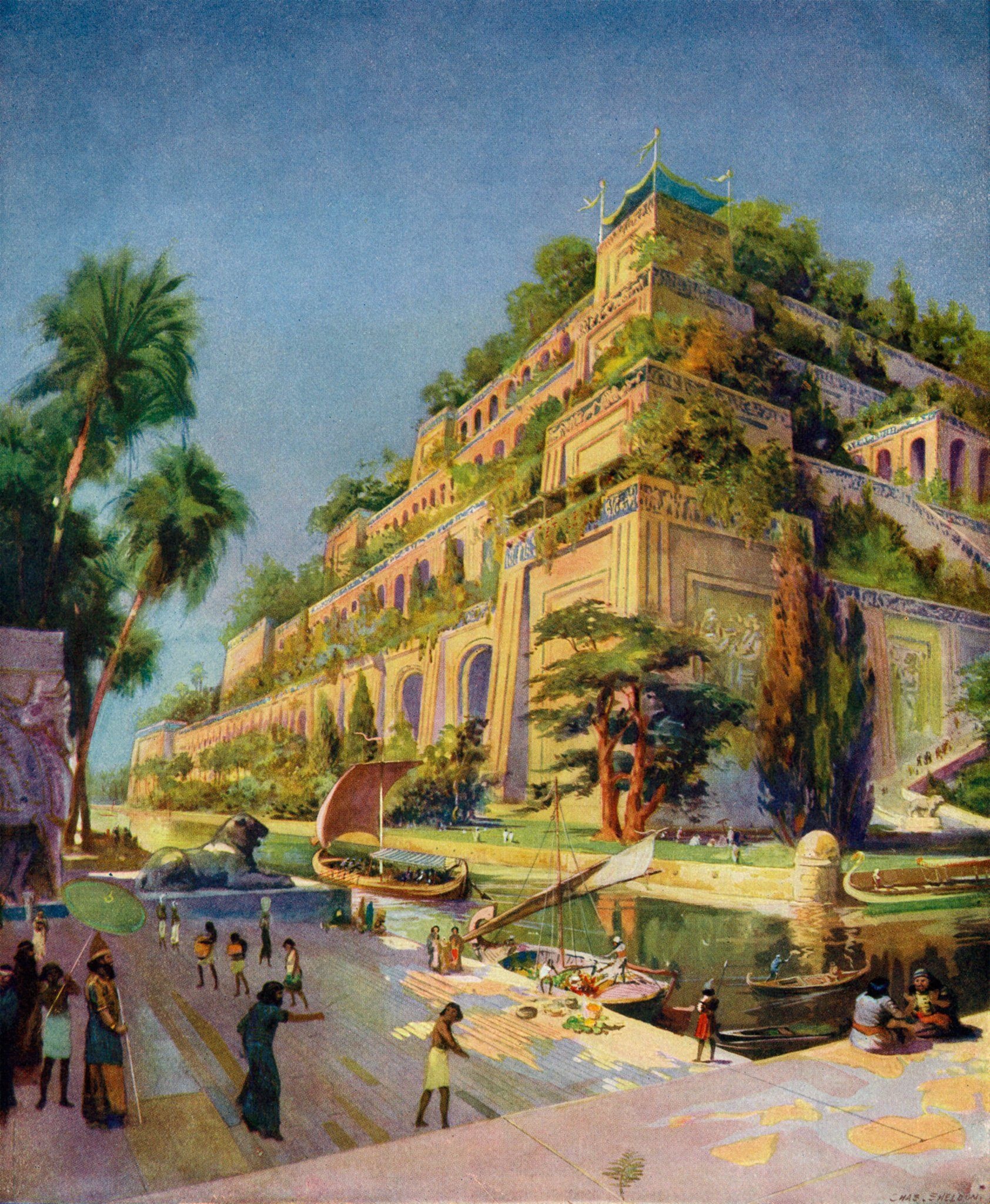 Seven Wonders, Ancient World, Hanging Gardens, 1690x2050 HD Phone